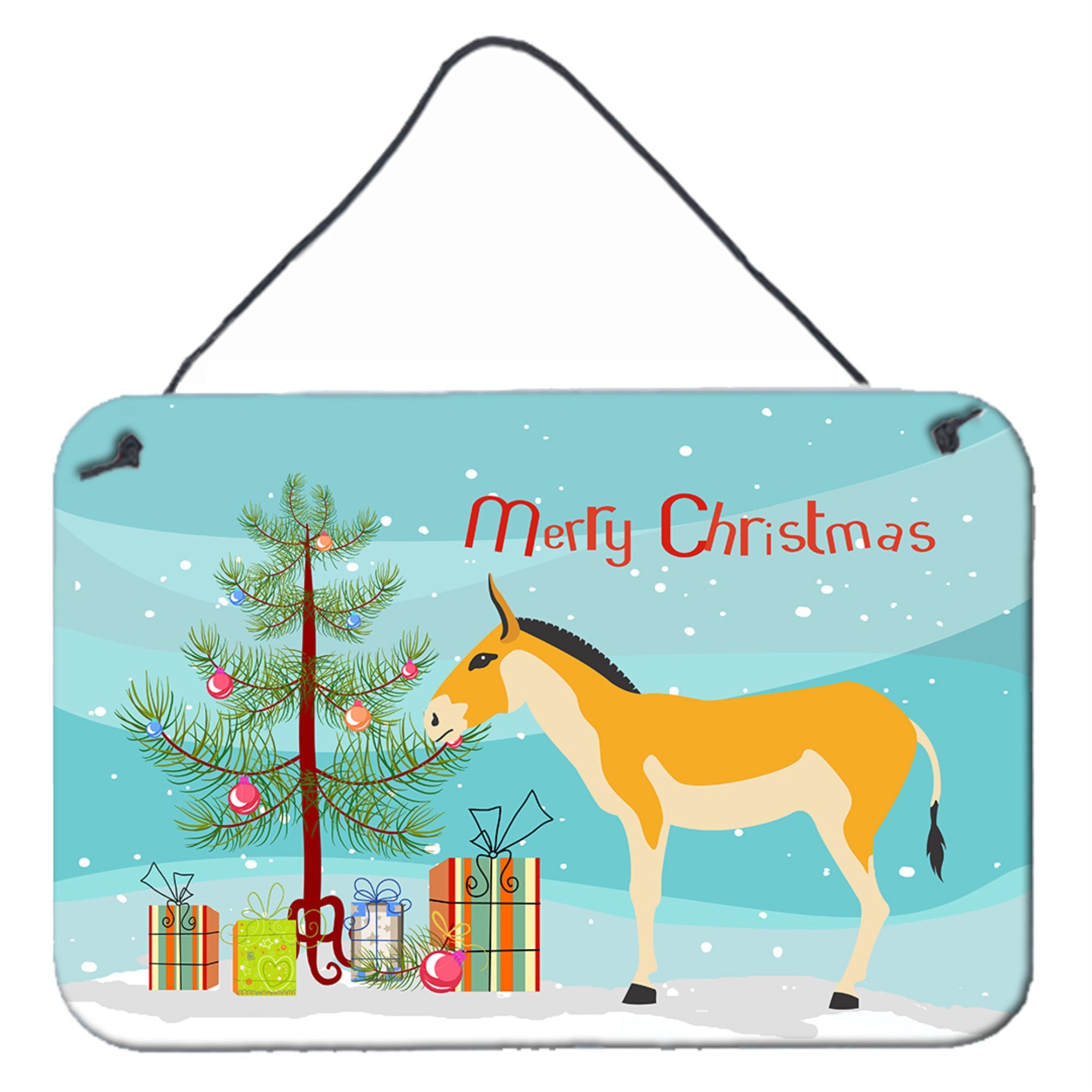 'Caroline'S Treasures Turkmenian Kulan Donkey Christmas Metal Print, 8'''' X 12'''', Multicolor''
