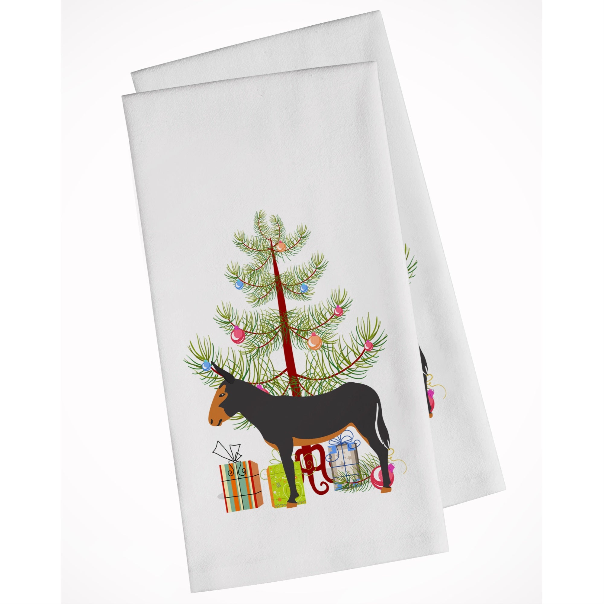 Catalan Donkey Christmas White Kitchen Towel Set Of 2