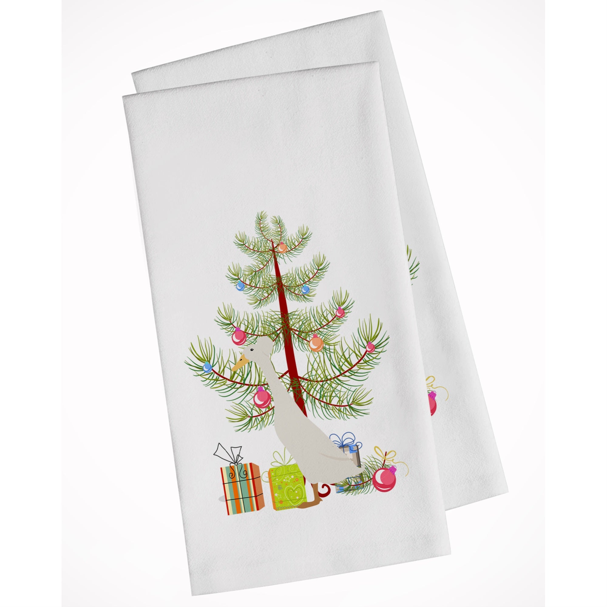 Bali Duck Christmas White Kitchen Towel Set Of 2