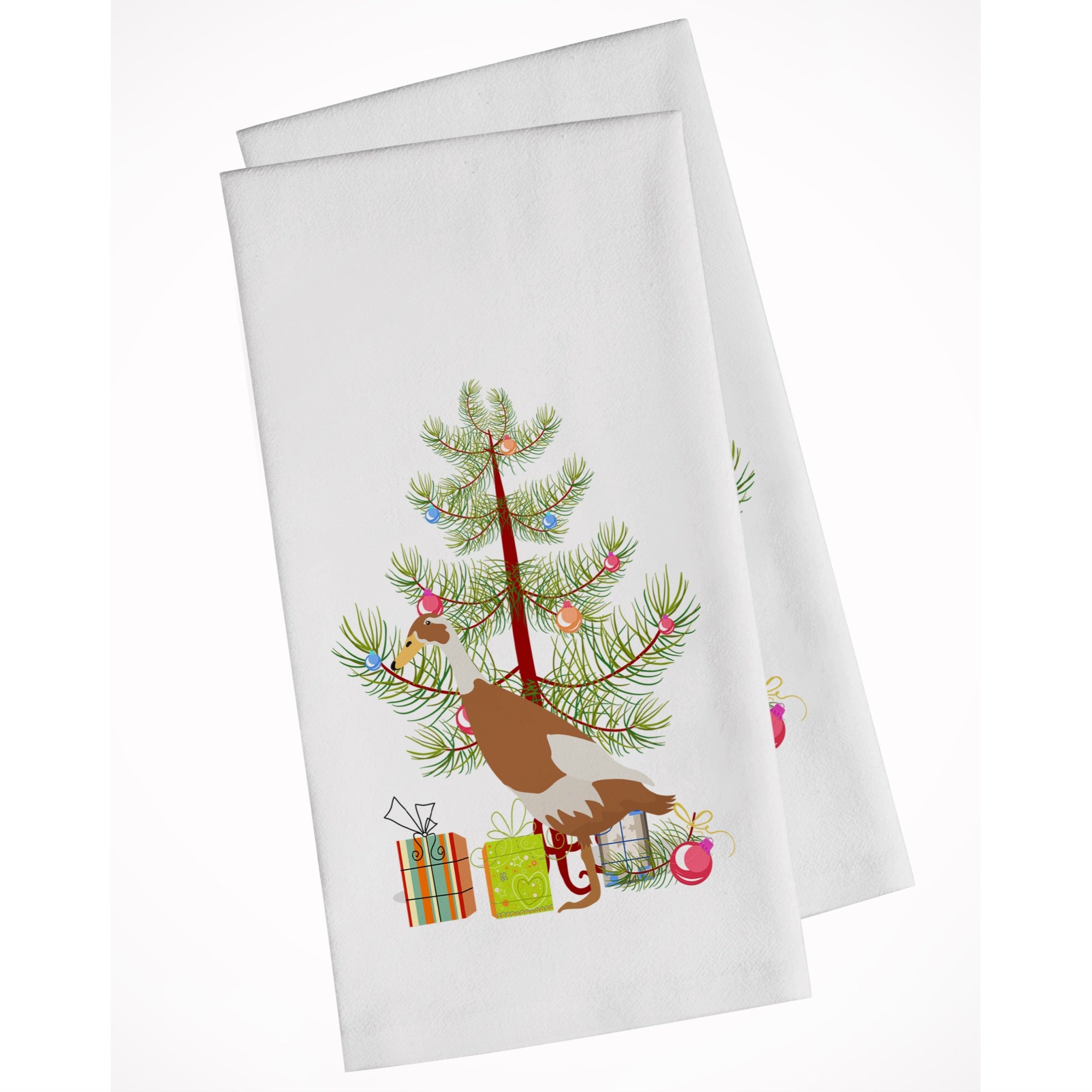Indian Runner Duck Christmas White Kitchen Towel Set Of 2