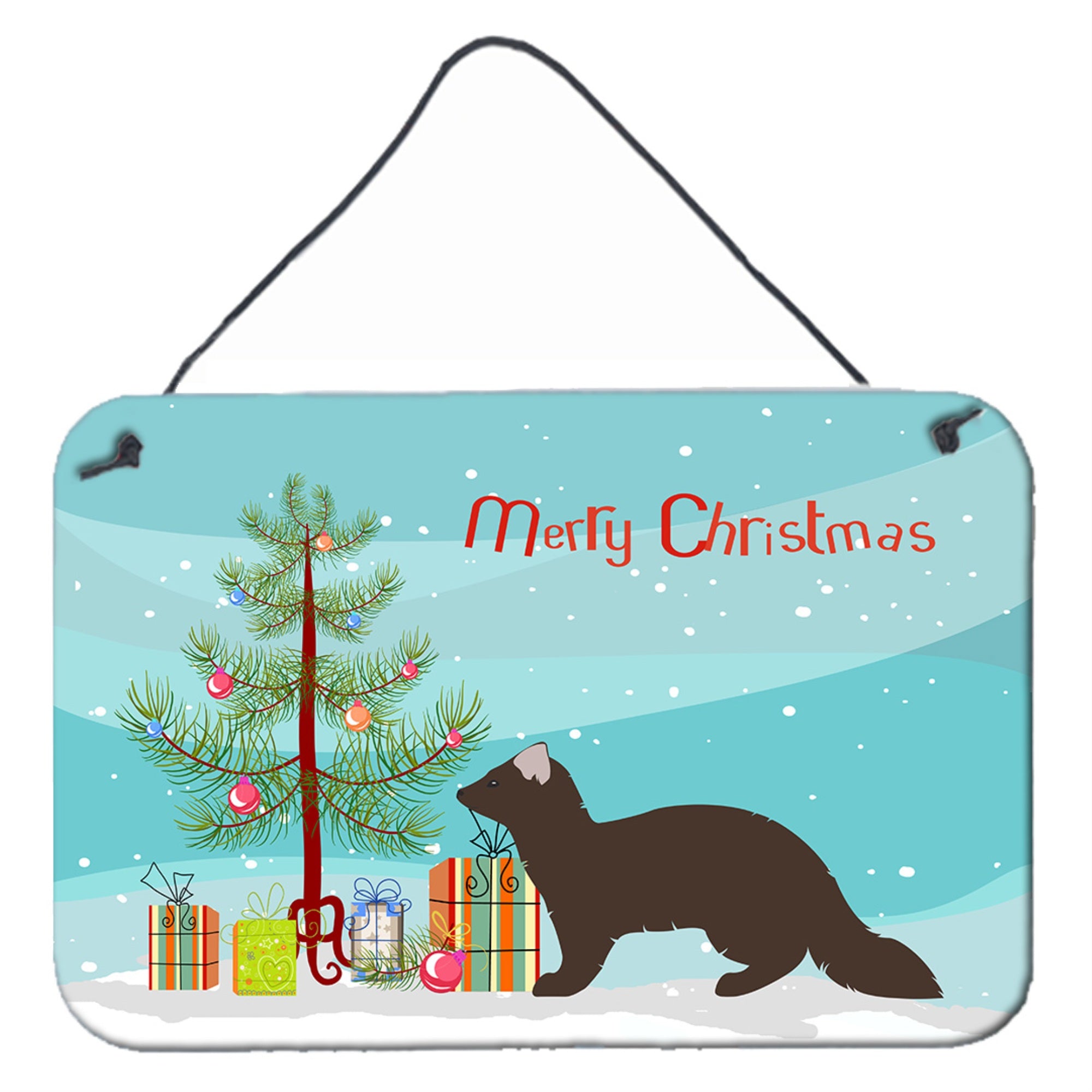 'Caroline'S Treasures Sable Marten Christmas Metal Print, 8'''' X 12''''''