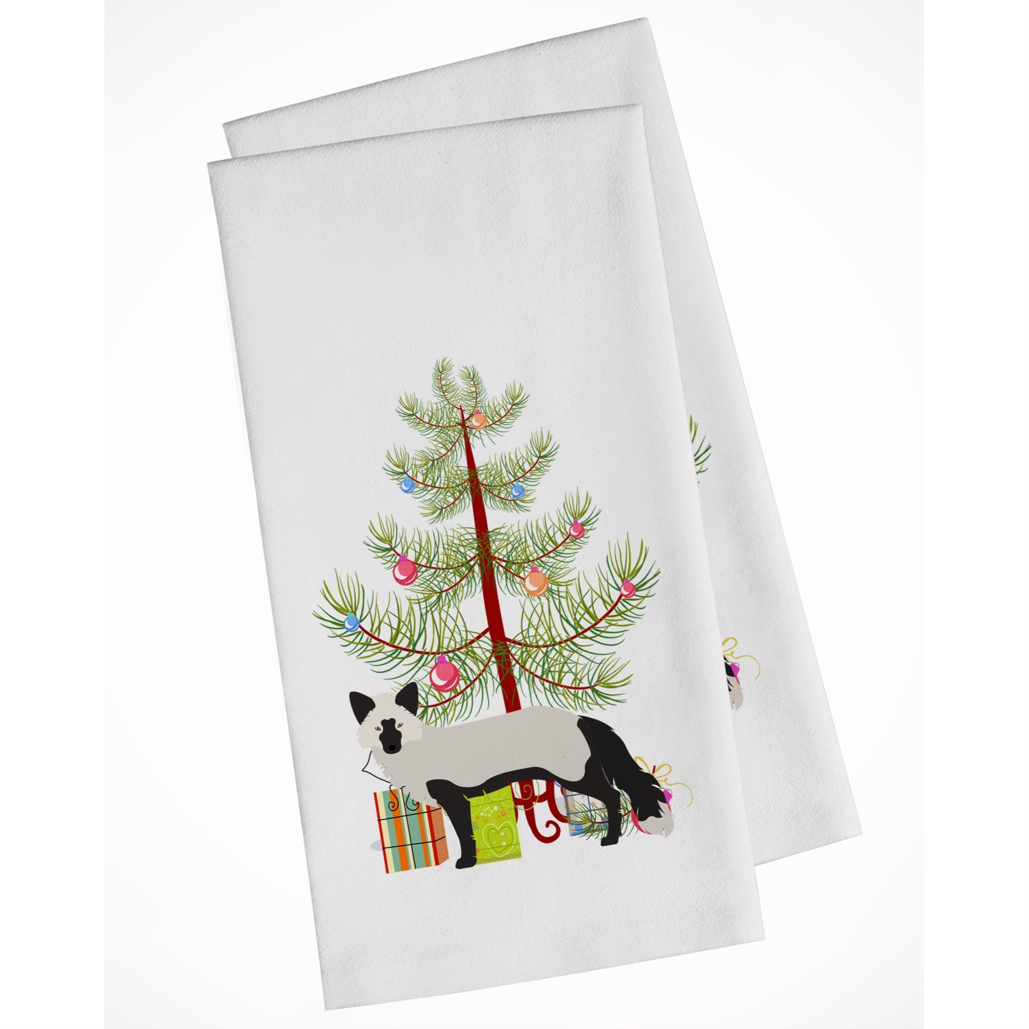 Silver Fox Christmas White Kitchen Towel Set Of 2