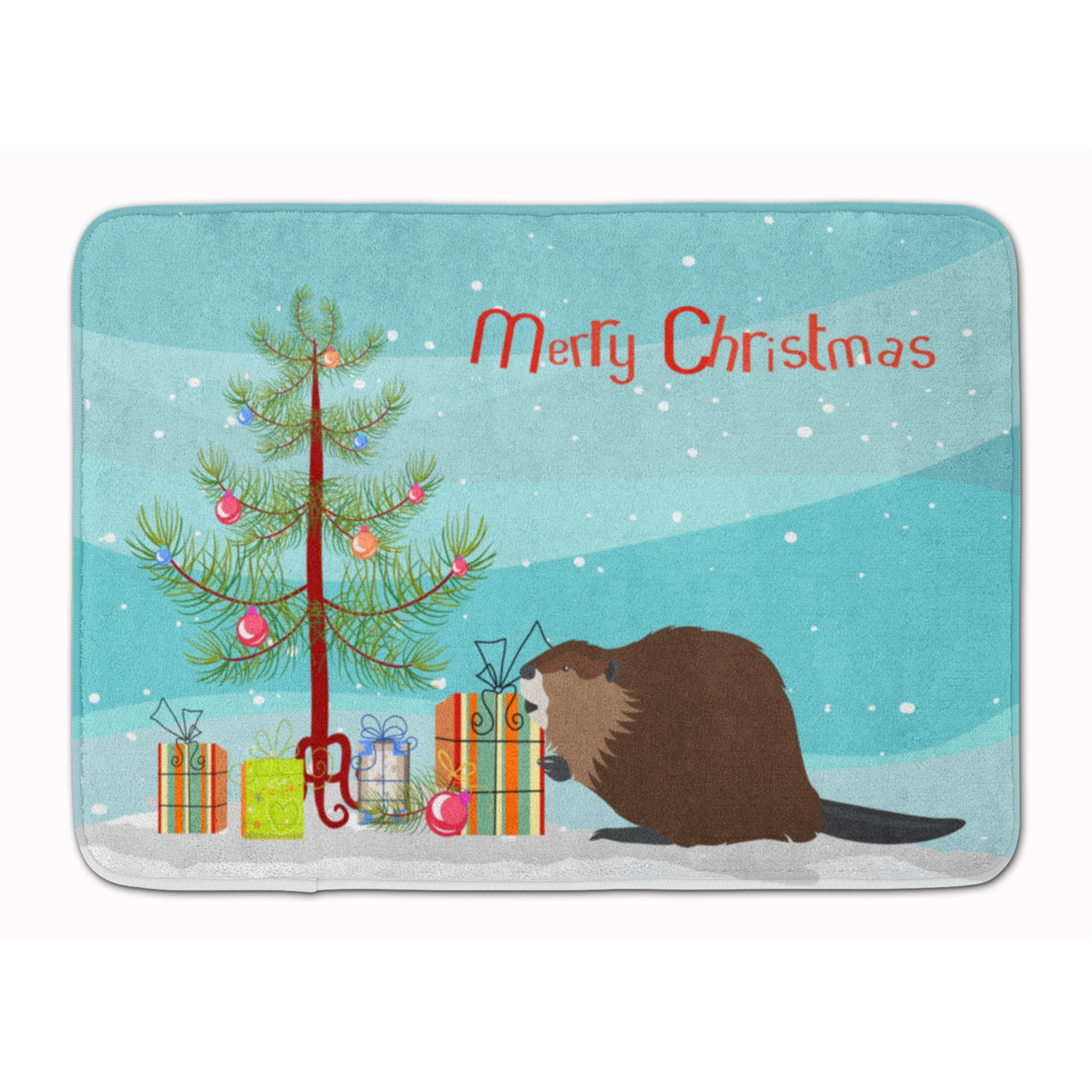 'Caroline'S Treasures Eurasian Beaver Christmas Floor Mat, 19'''' X 27'''', Multicolor''