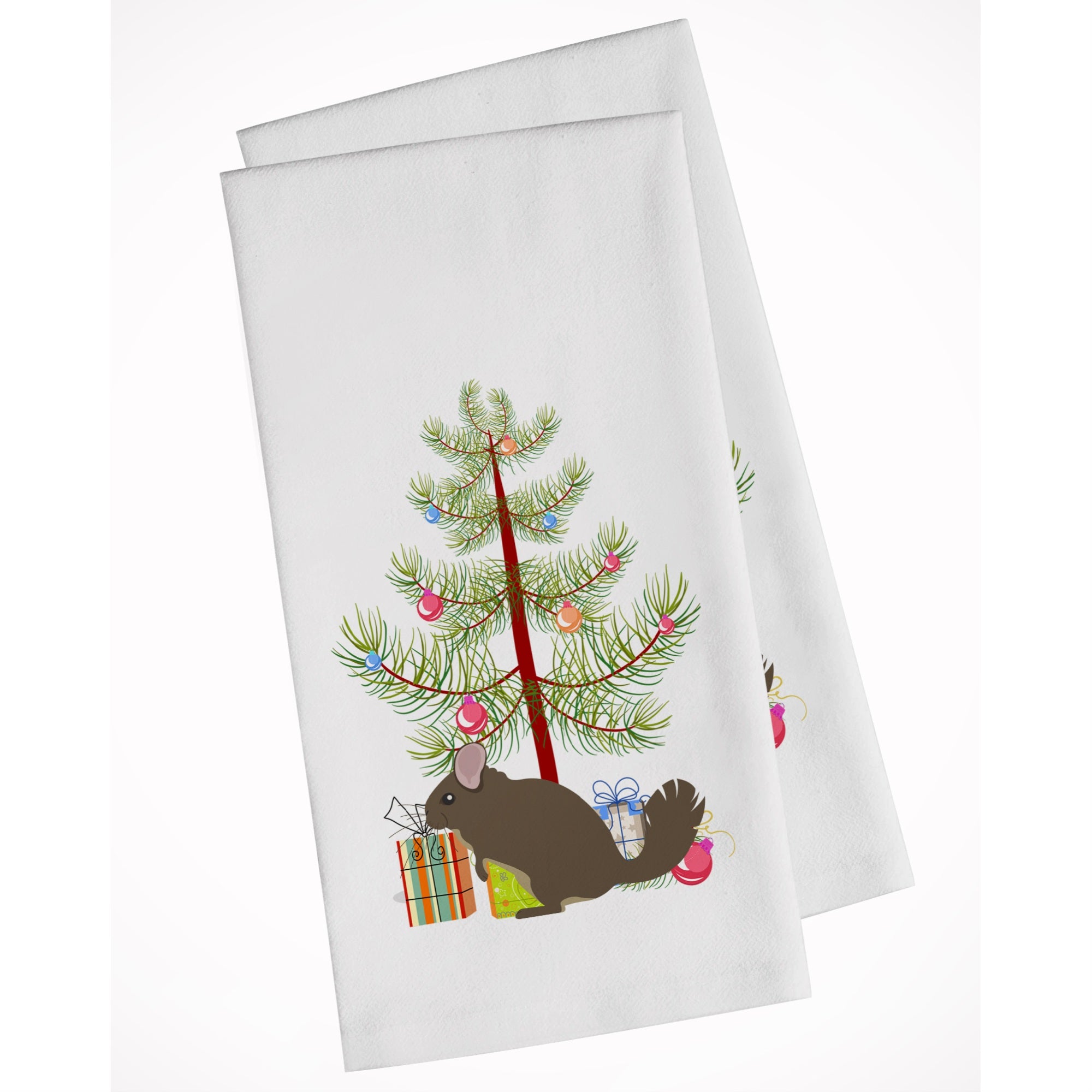Chinchilla Christmas White Kitchen Towel Set Of 2