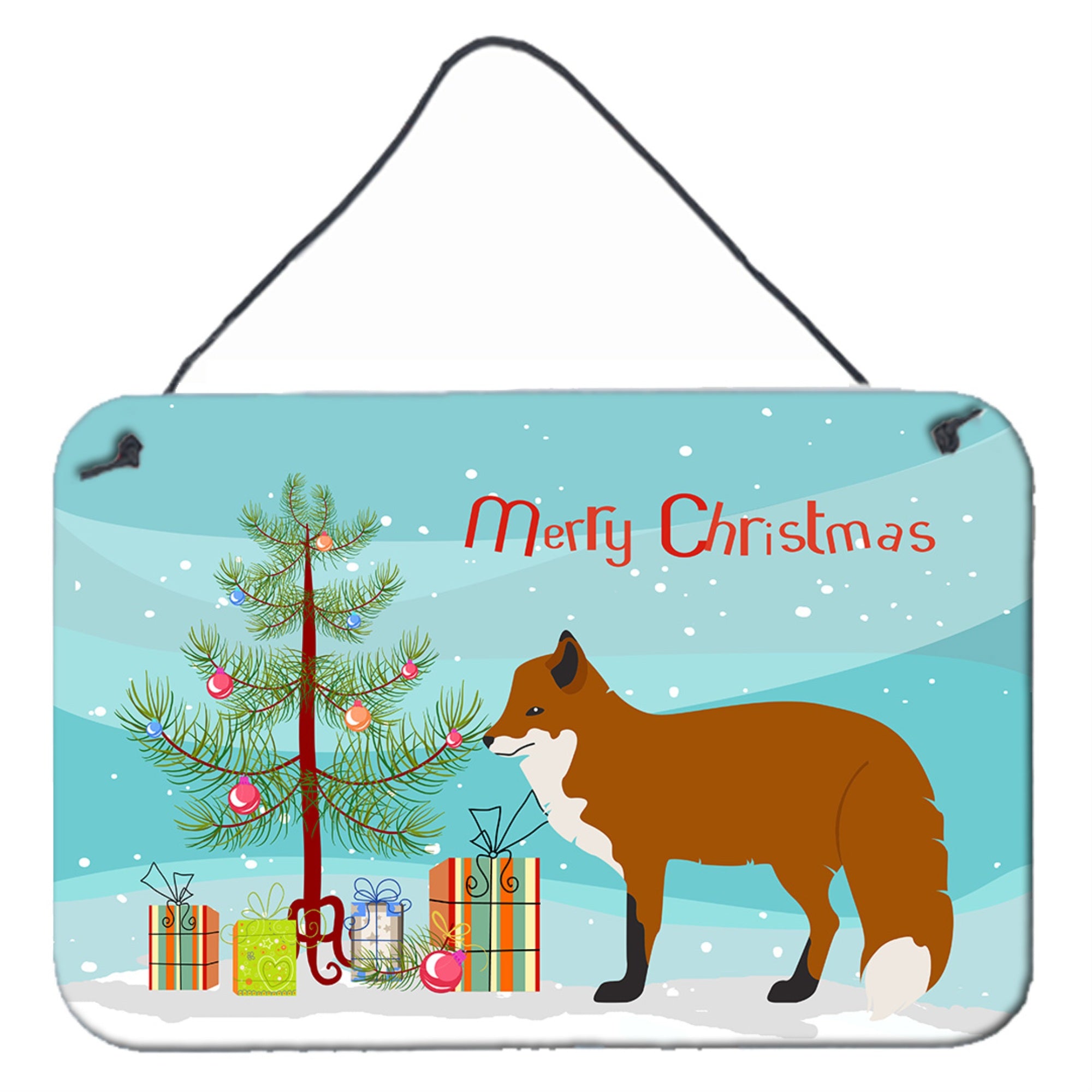 'Caroline'S Treasures Red Fox Christmas Metal Print, 8'''' X 12''''''