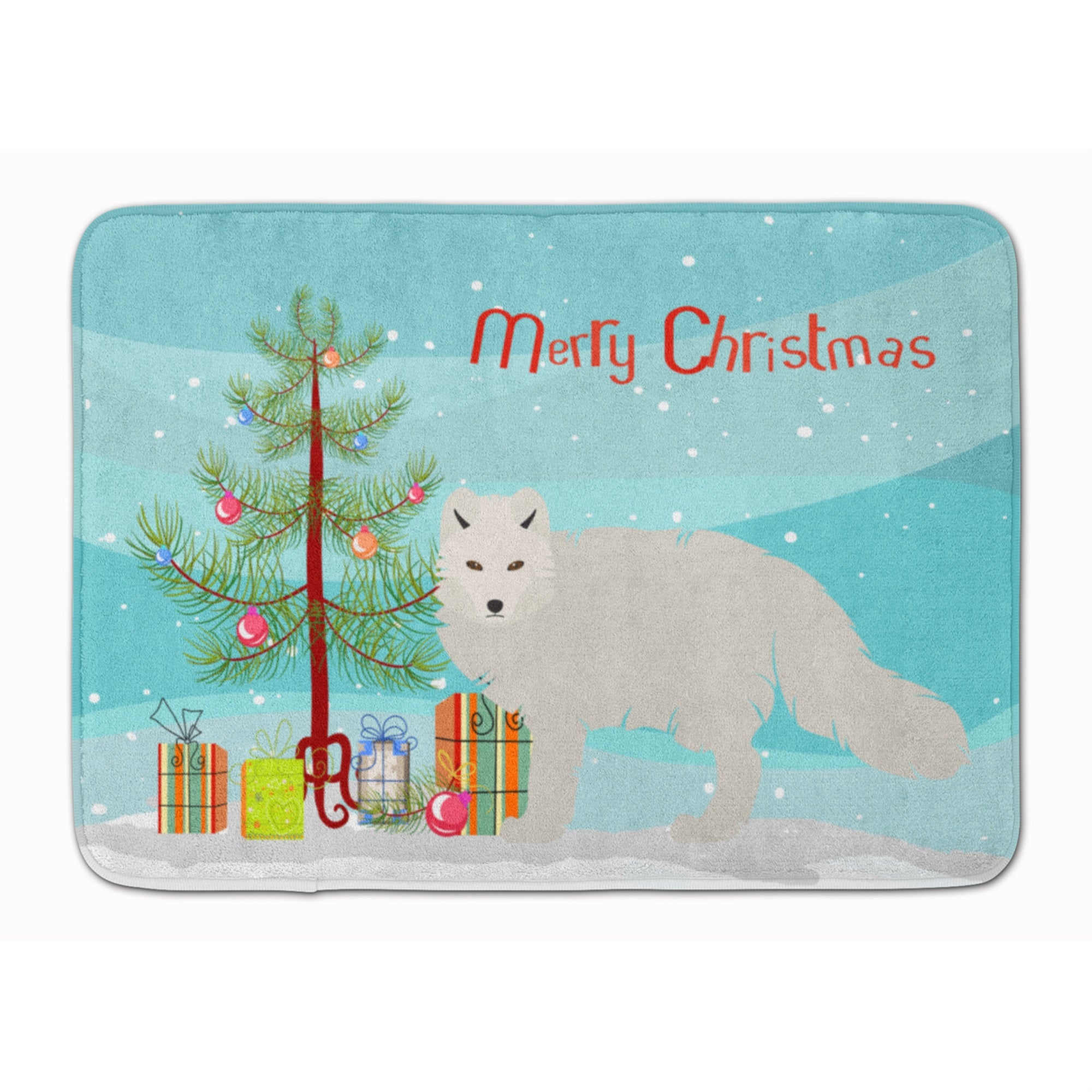 'Caroline'S Treasures White Arctic Fox Christmas Floor Mat, 19'''' X 27'''', Multicolor''