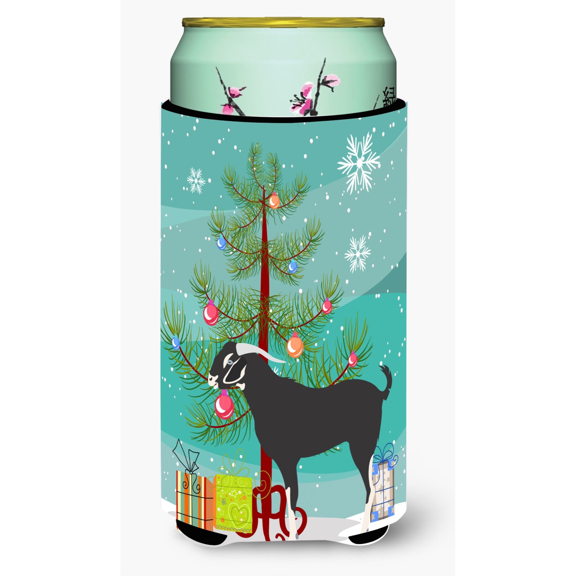 'Caroline'S Treasures Black Bengal Goat Christmas Decorative Can Hugger, Tall, Multicolor''