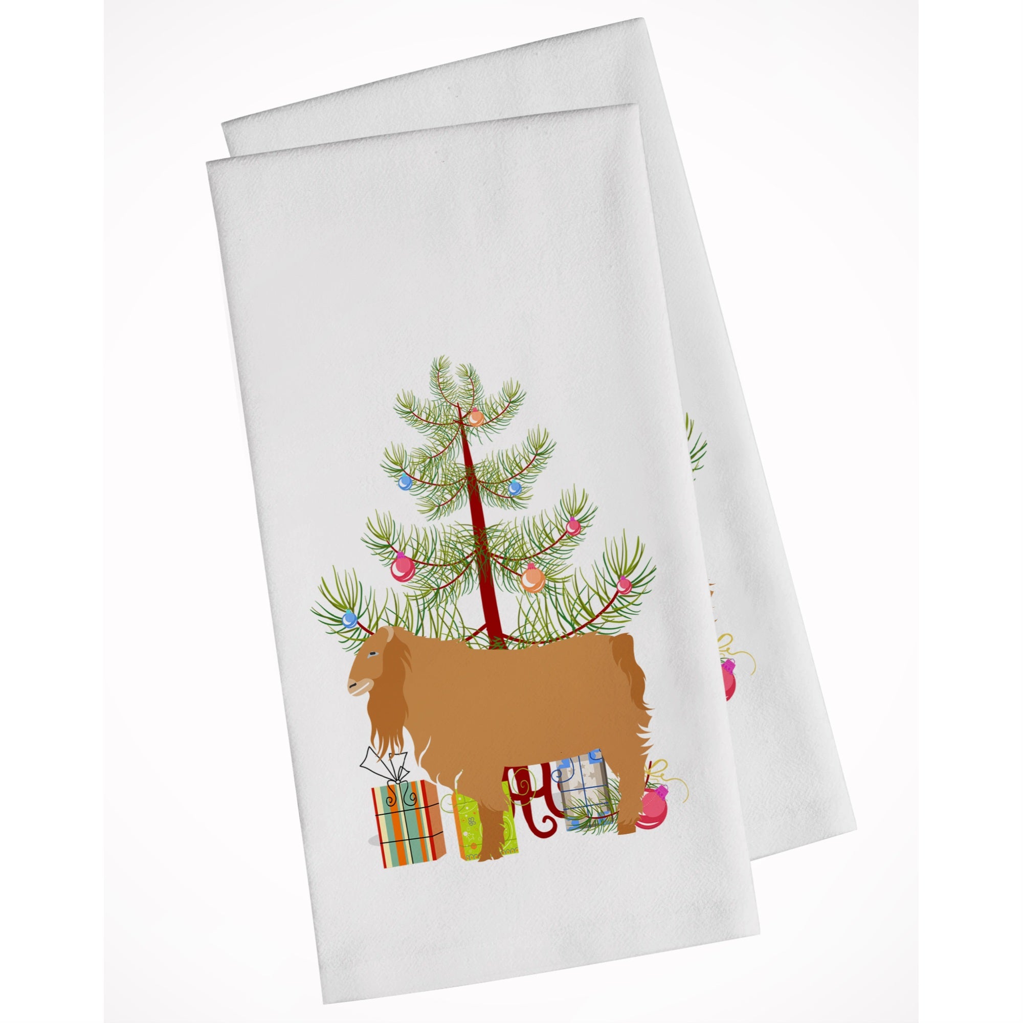 American Lamancha Goat Christmas White Kitchen Towel Set Of 2
