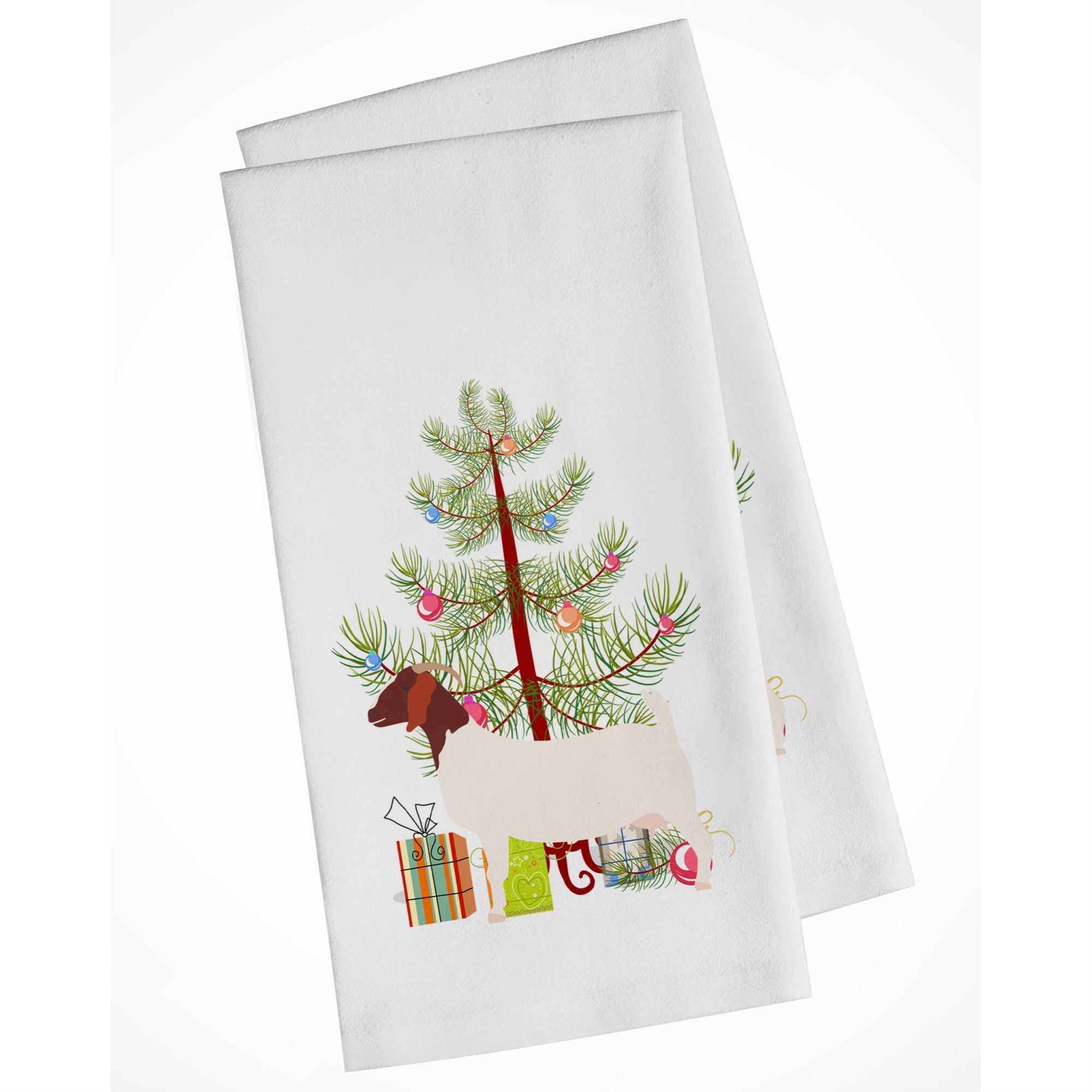 Boer Goat Christmas White Kitchen Towel Set Of 2