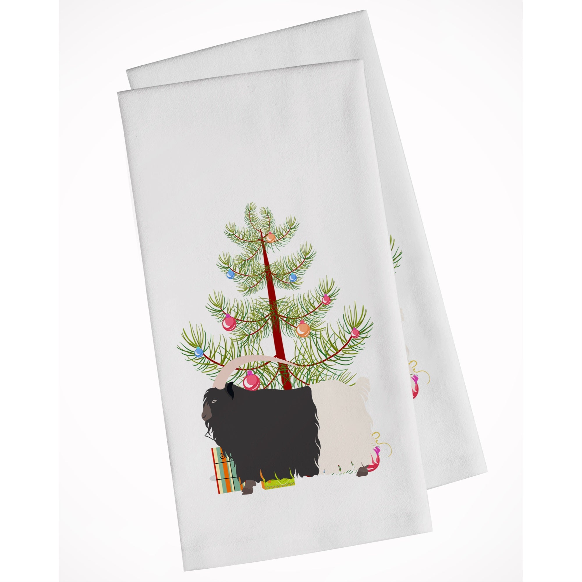 Welsh Black-Necked Goat Christmas White Kitchen Towel Set Of 2