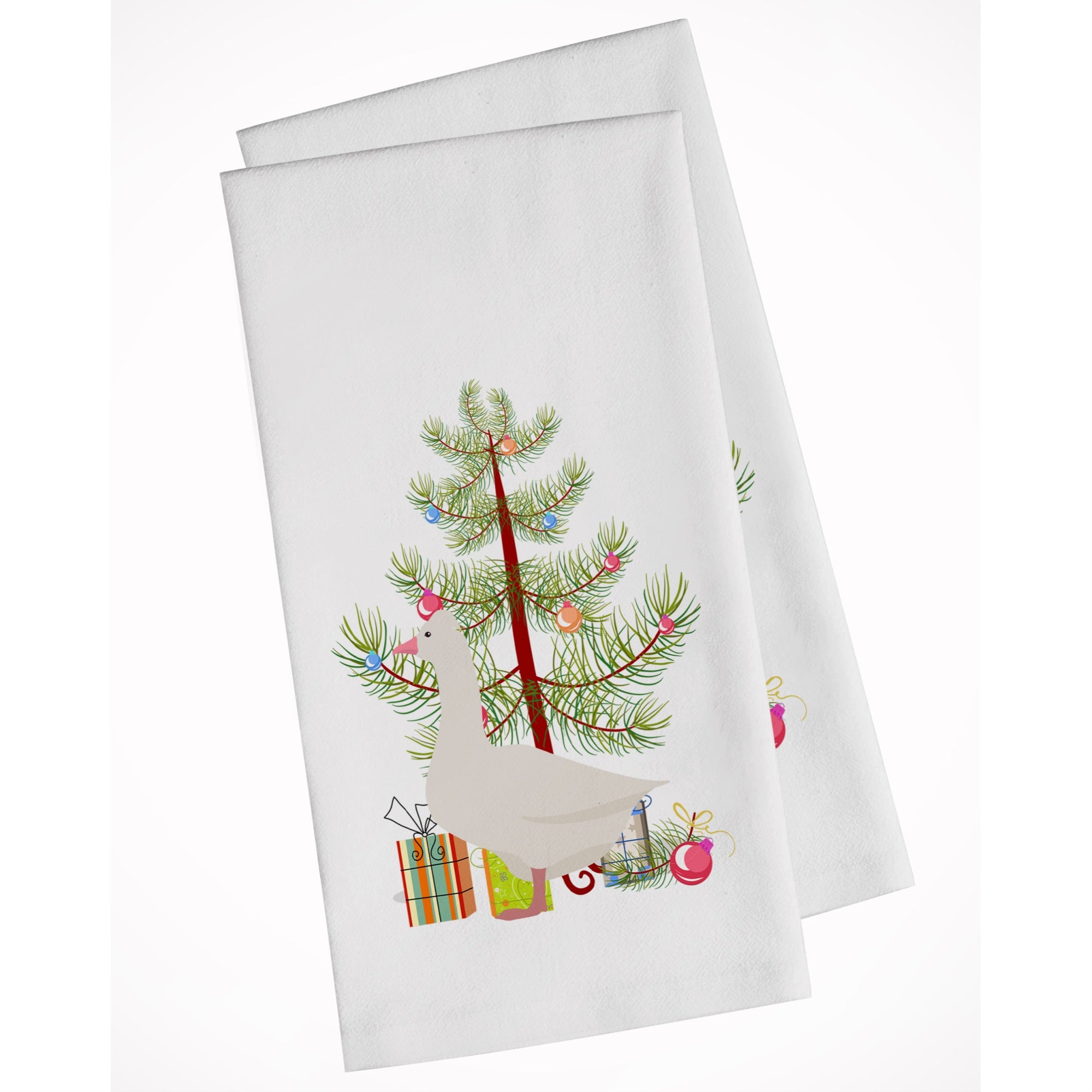 Roman Goose Christmas White Kitchen Towel Set Of 2