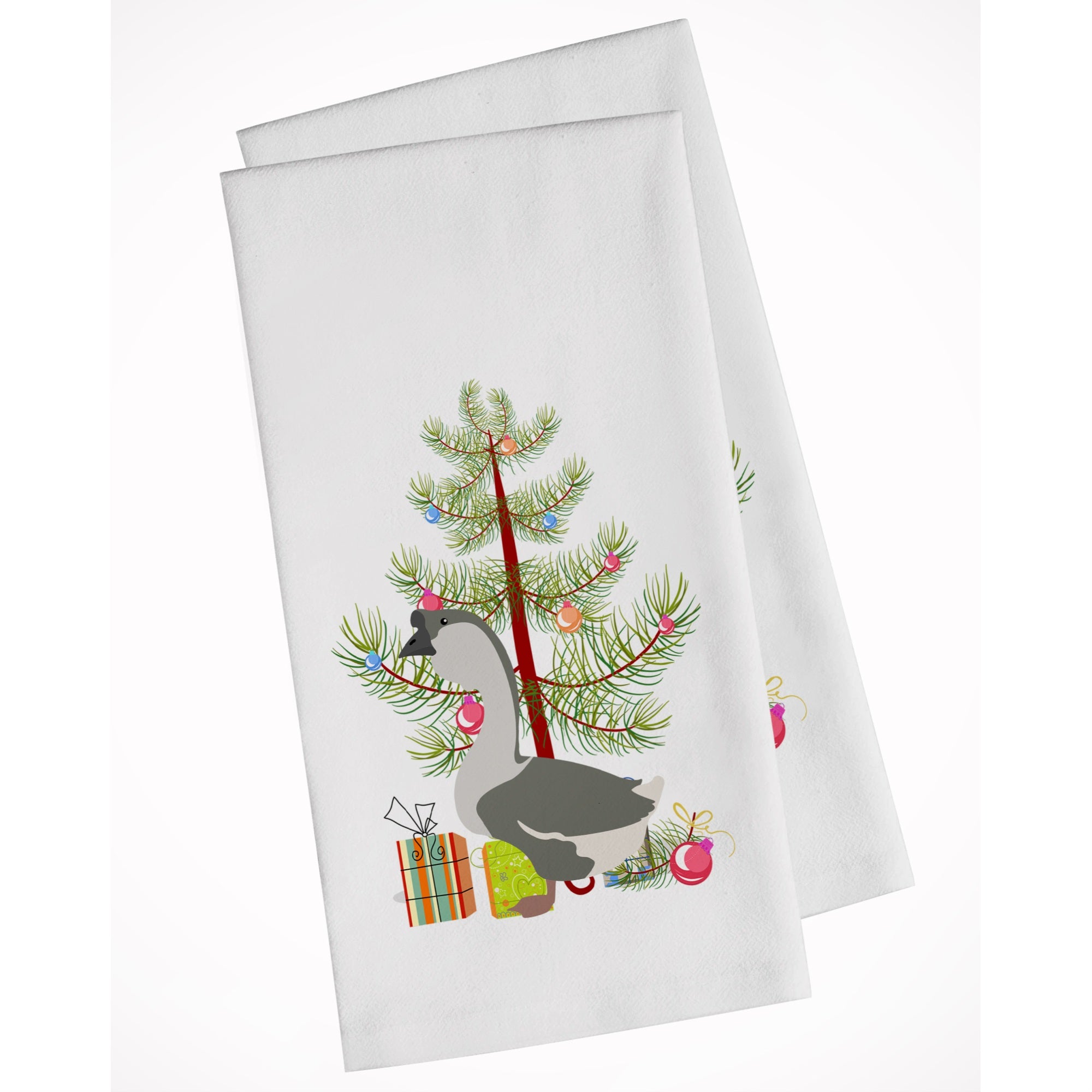 African Goose Christmas White Kitchen Towel Set Of 2