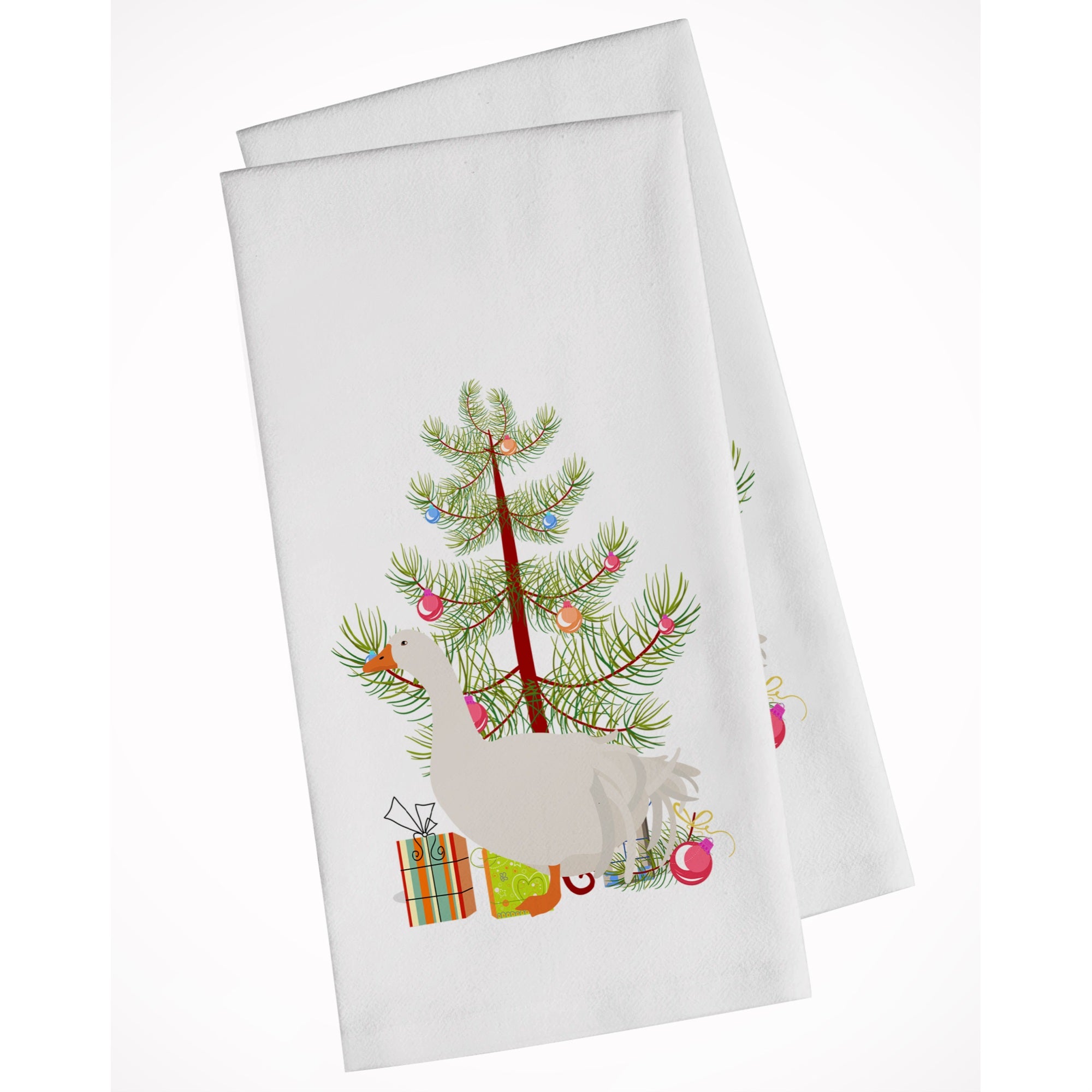 Sebastopol Goose Christmas White Kitchen Towel Set Of 2
