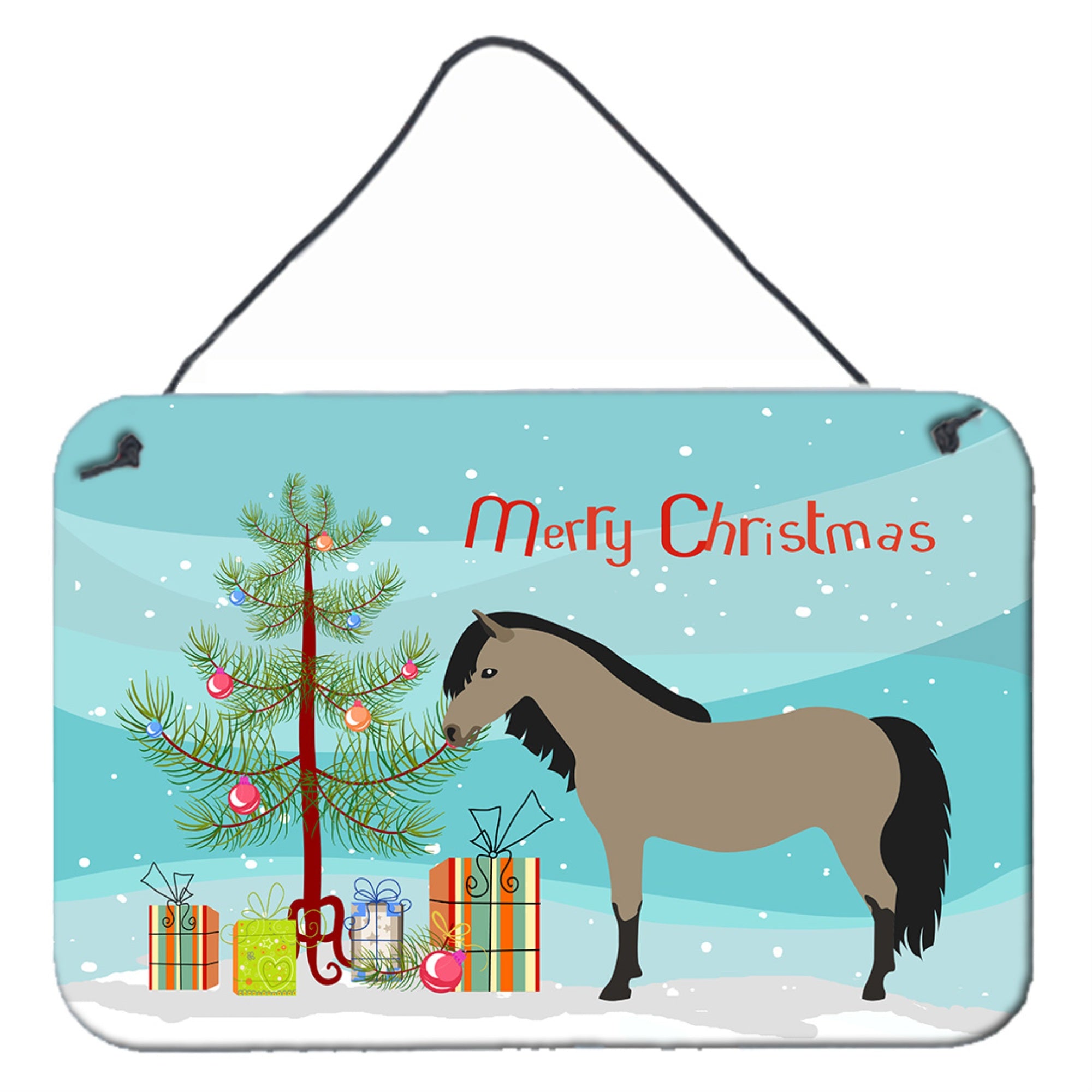'Caroline'S Treasures Welsh Pony Horse Christmas Metal Print, 8'''' X 12'''', Multicolor''