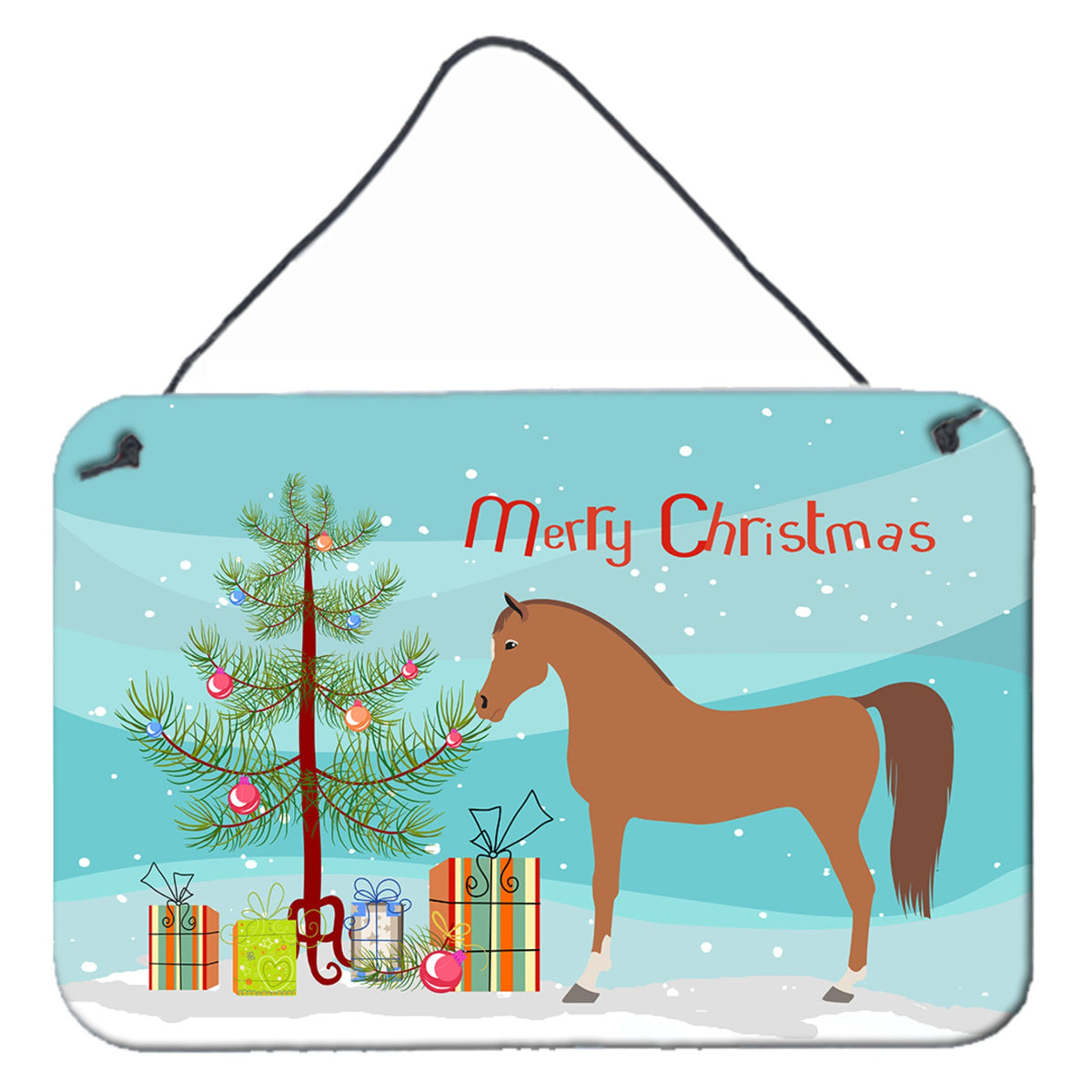 'Caroline'S Treasures Arabian Horse Christmas Metal Print, 8'''' X 12'''', Multicolor''