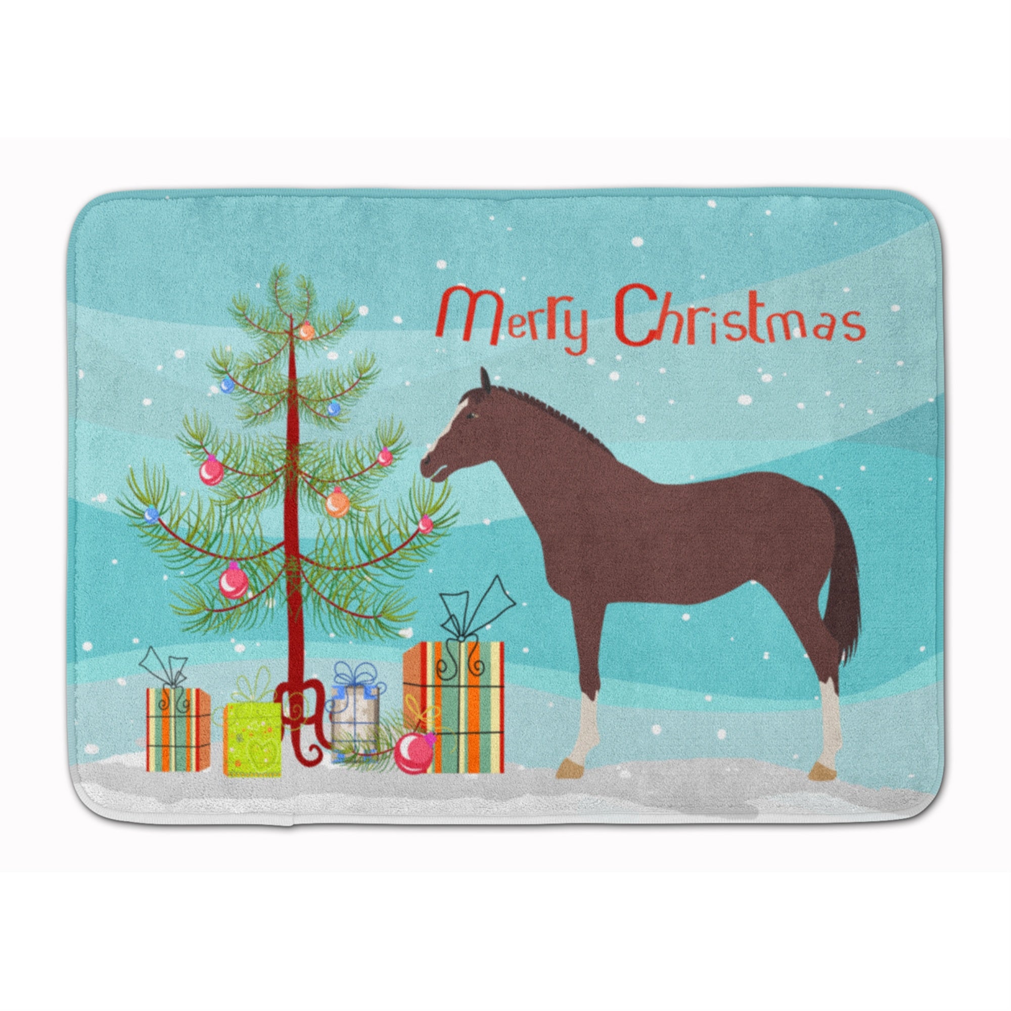 'Caroline'S Treasures English Thoroughbred Horse Christmas Floor Mat, 19'''' X 27'''', Multicolor''