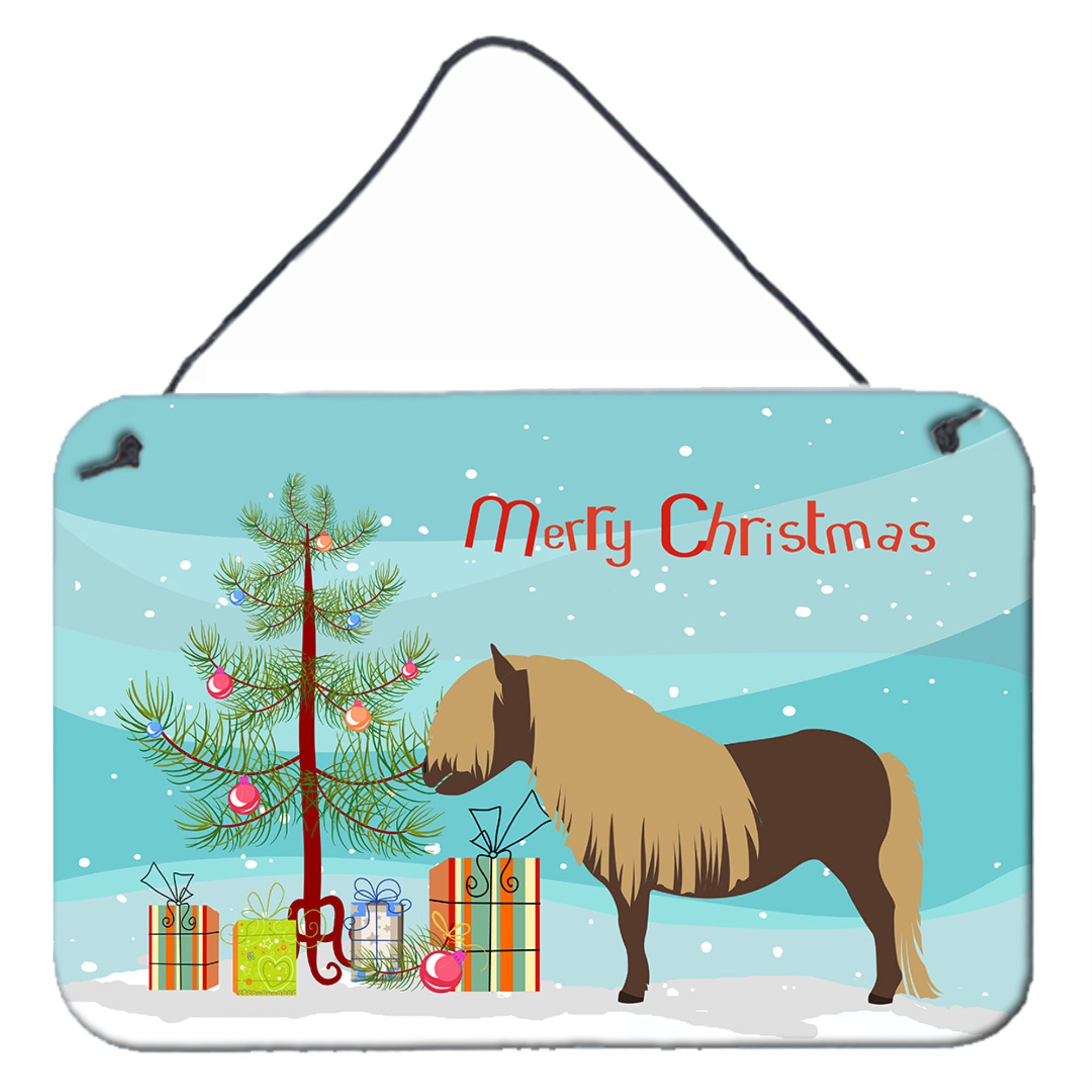 'Caroline'S Treasures Shetland Pony Horse Christmas Metal Print, 8'''' X 12''''''