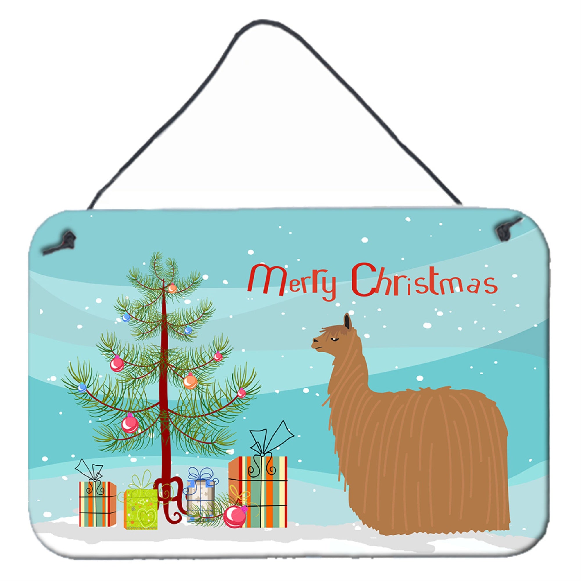 'Caroline'S Treasures Alpaca Suri Christmas Metal Print, 8'''' X 12'''', Multicolor''