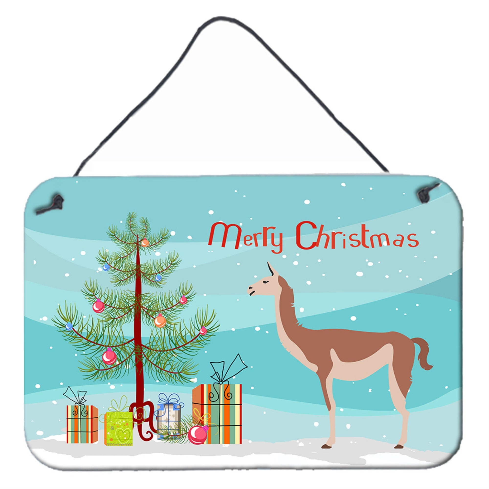 'Caroline'S Treasures Guanaco Christmas Metal Print, 8'''' X 12''''''