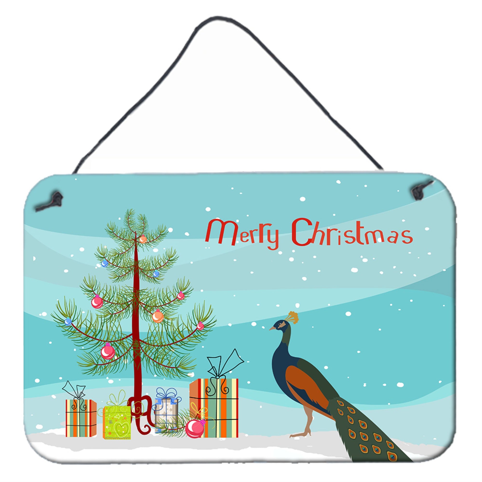 'Caroline'S Treasures Indian Peacock Peafowl Christmas Metal Print, 8'''' X 12'''', Multicolor''