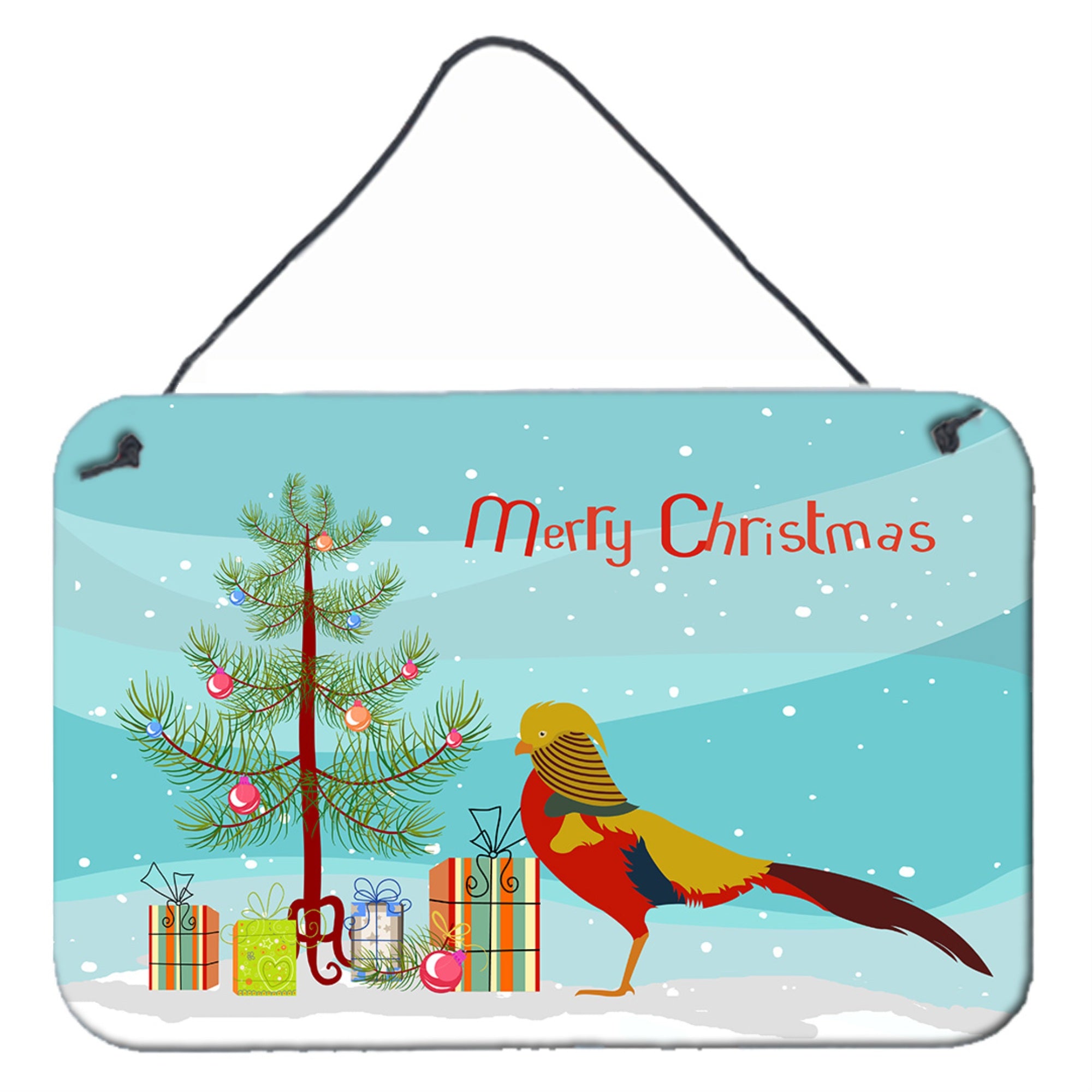 'Caroline'S Treasures Golden Or Chinese Pheasant Christmas Metal Print, 8'''' X 12''''''