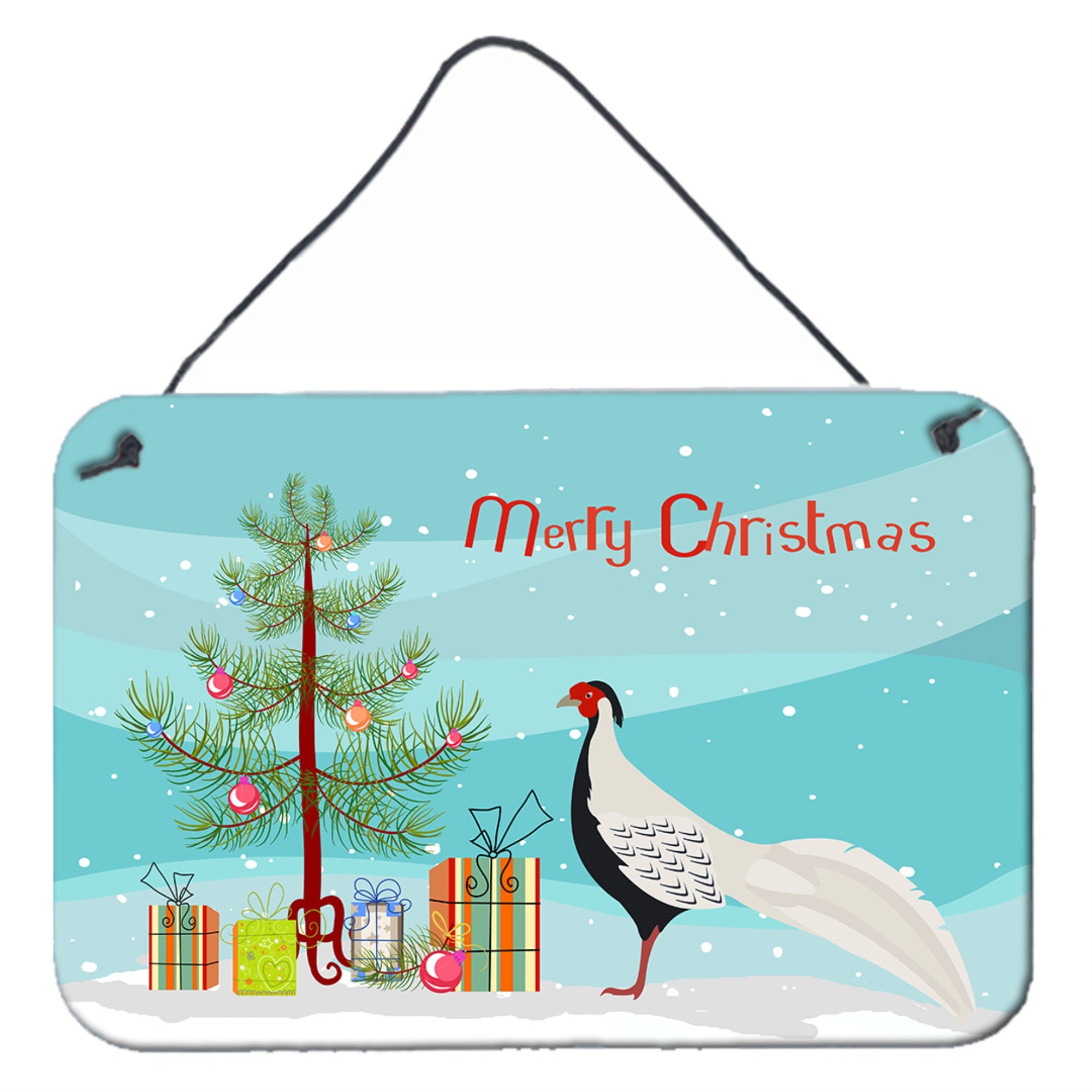 'Caroline'S Treasures Silver Pheasant Christmas Metal Print, 8'''' X 12''''''