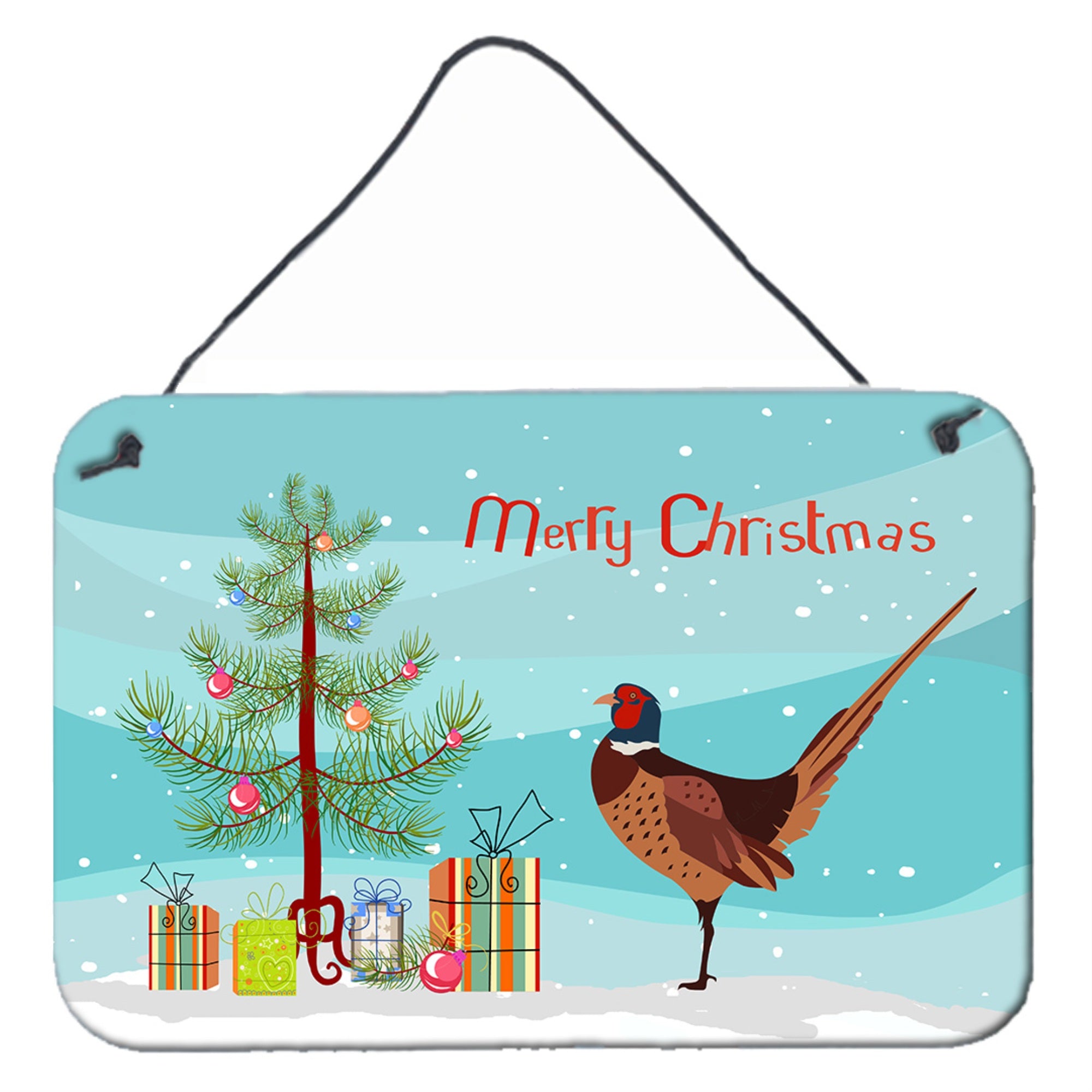 'Caroline'S Treasures Ring-Necked Common Pheasant Christmas Metal Print, 8'''' X 12'''', Multicolor''