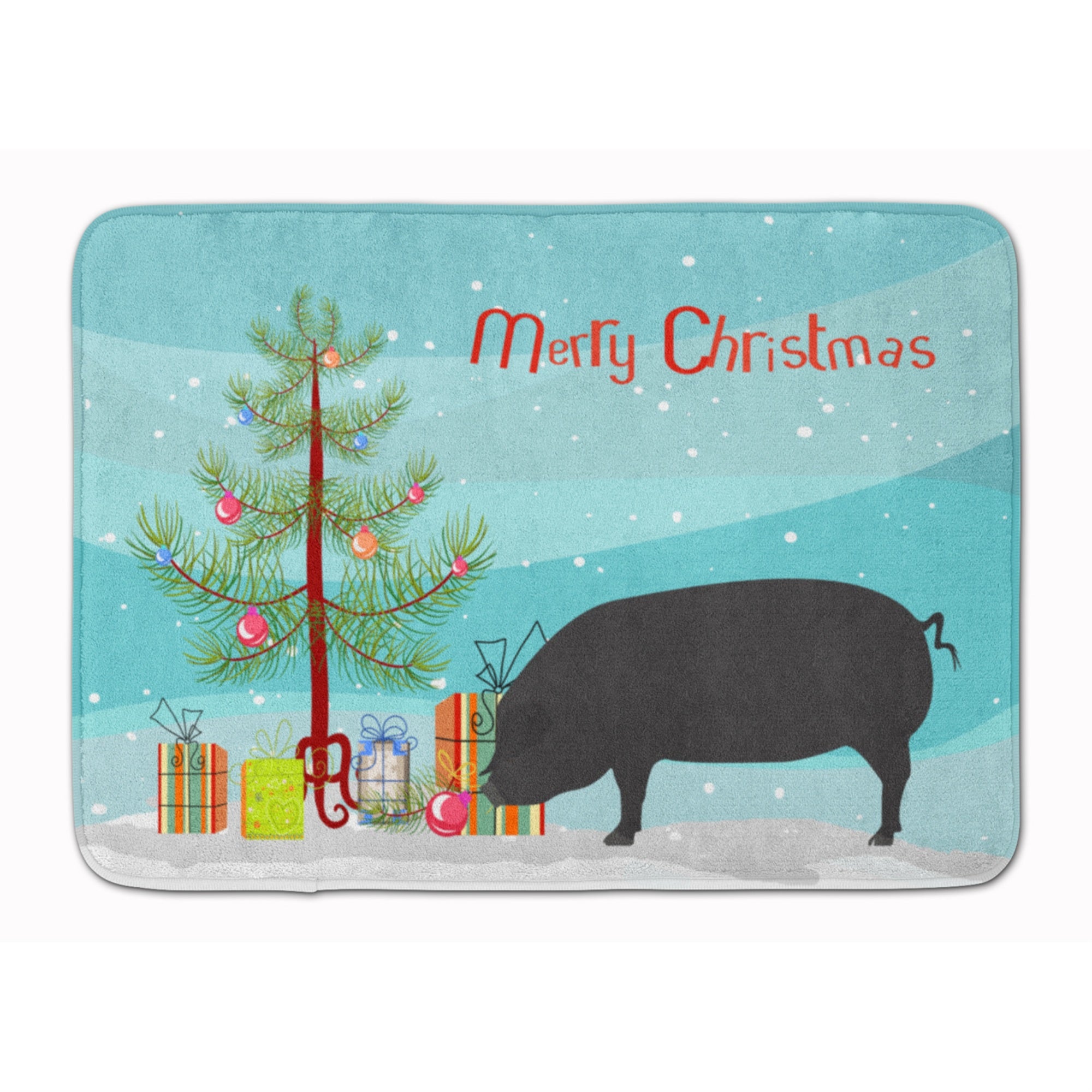 'Caroline'S Treasures Devon Large Black Pig Christmas Floor Mat, 19'''' X 27'''', Multicolor''
