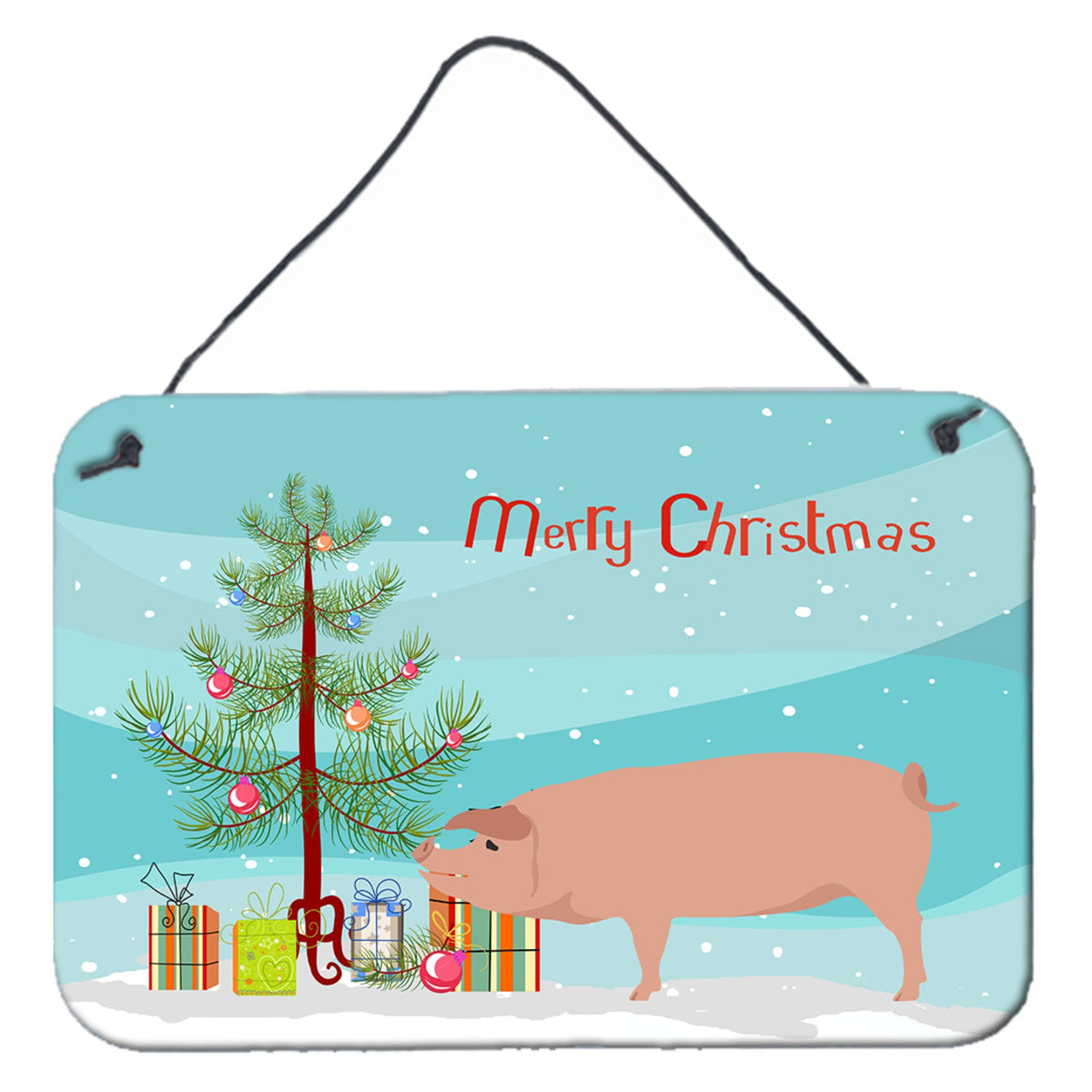 'Caroline'S Treasures American Landrace Pig Christmas Metal Print, 8'''' X 12''''''
