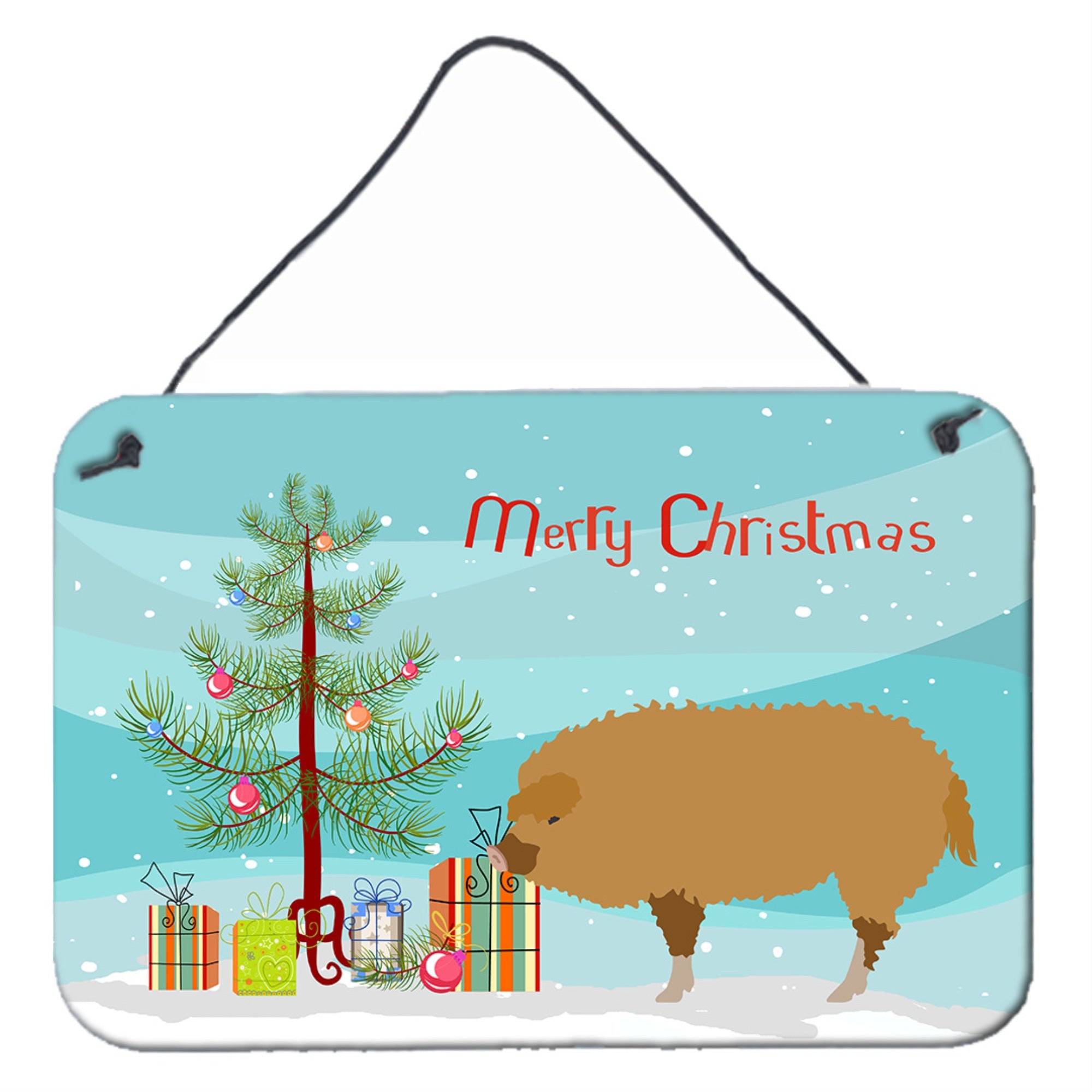 'Caroline'S Treasures Hungarian Mangalica Pig Christmas Metal Print, 8'''' X 12'''', Multicolor''