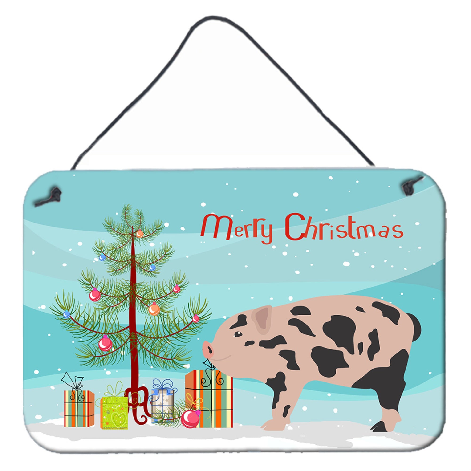 'Caroline'S Treasures Mini Miniature Pig Christmas Metal Print, 8'''' X 12''''''