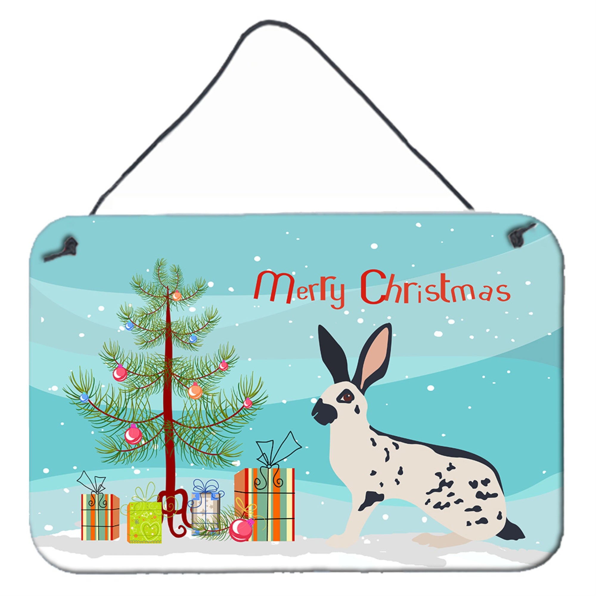 'Caroline'S Treasures English Spot Rabbit Christmas Metal Print, 8'''' X 12''''''