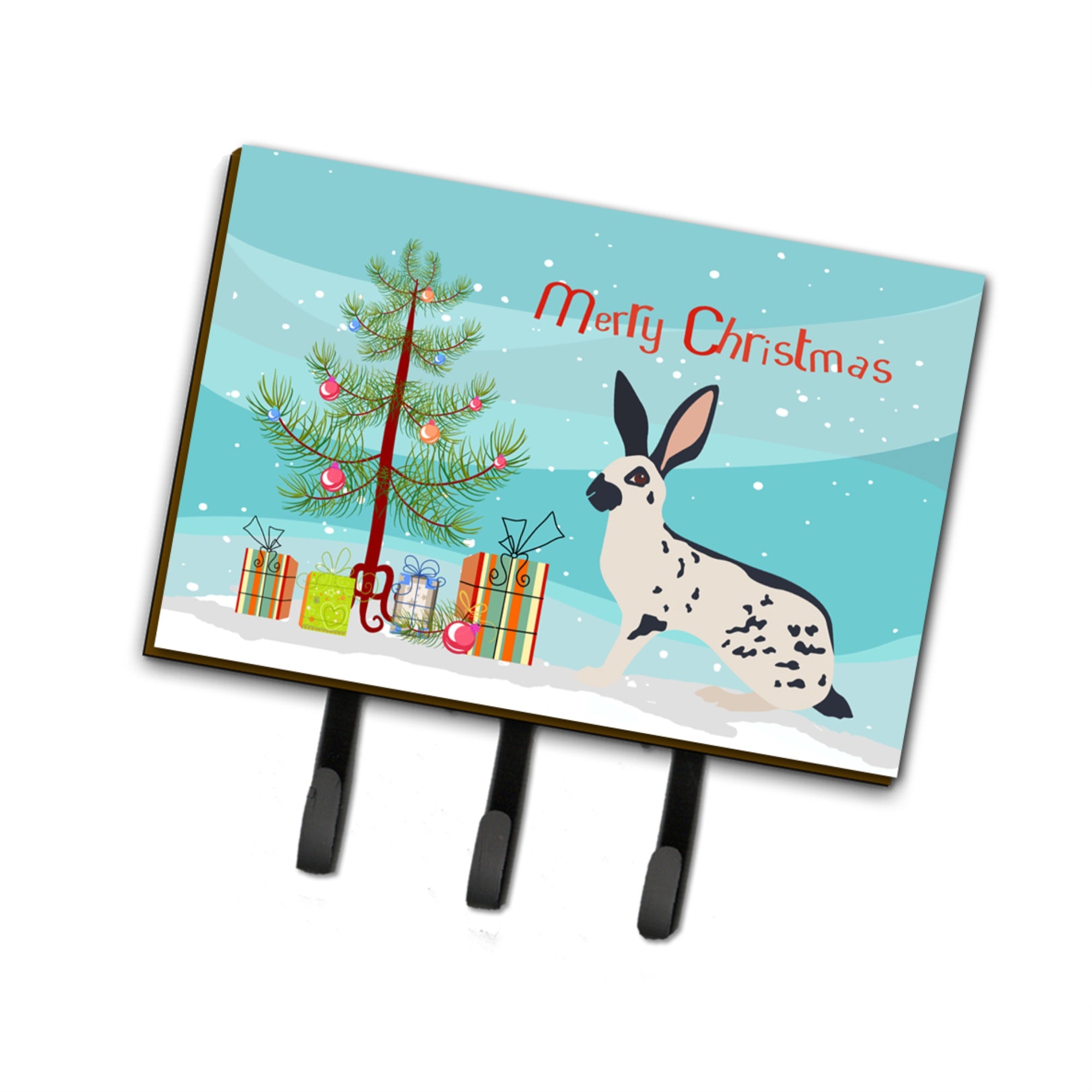 'Caroline'S Treasures English Spot Rabbit Christmas Wall Hook, Triple''