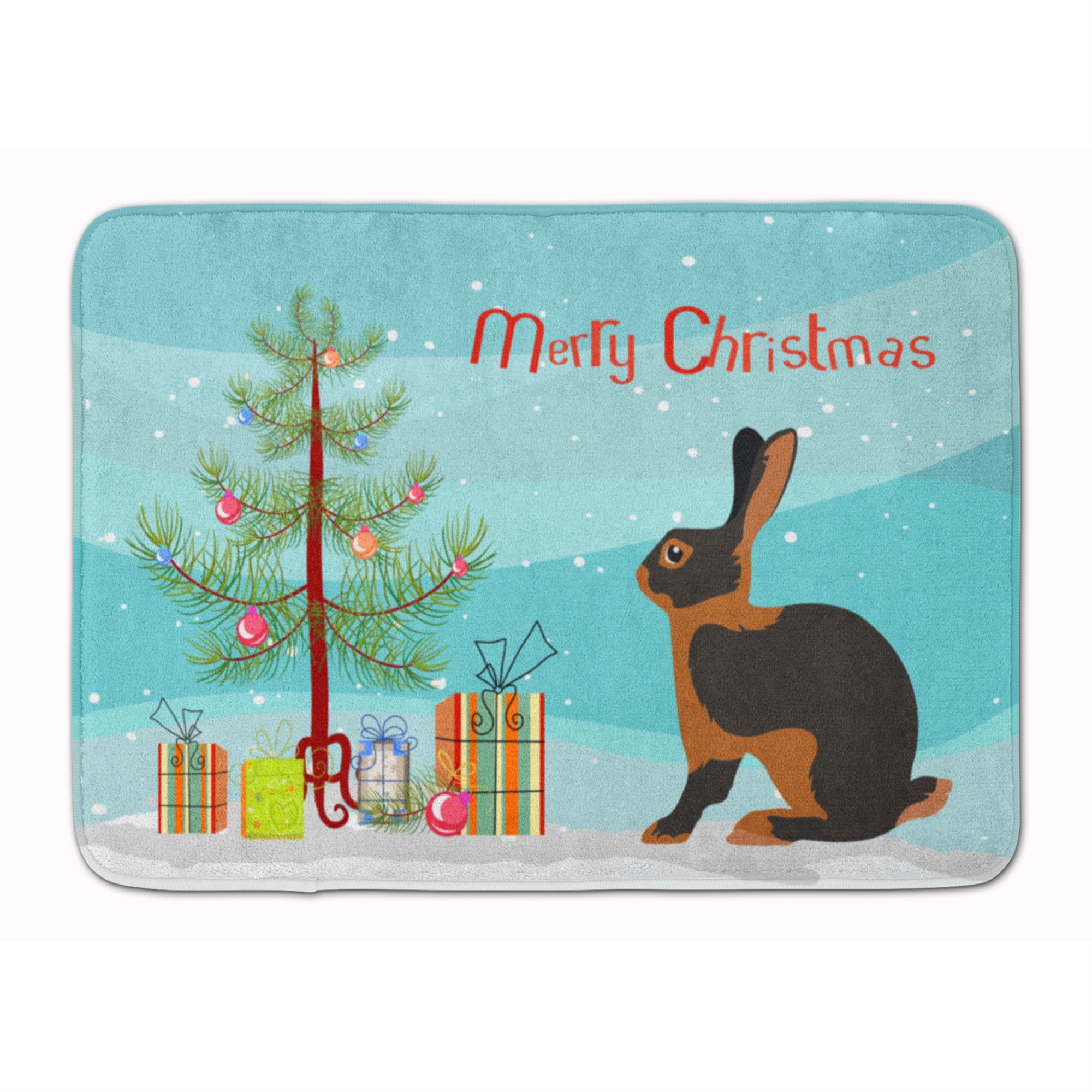 'Caroline'S Treasures Tan Rabbit Christmas Floor Mat, 19'''' X 27'''', Multicolor''