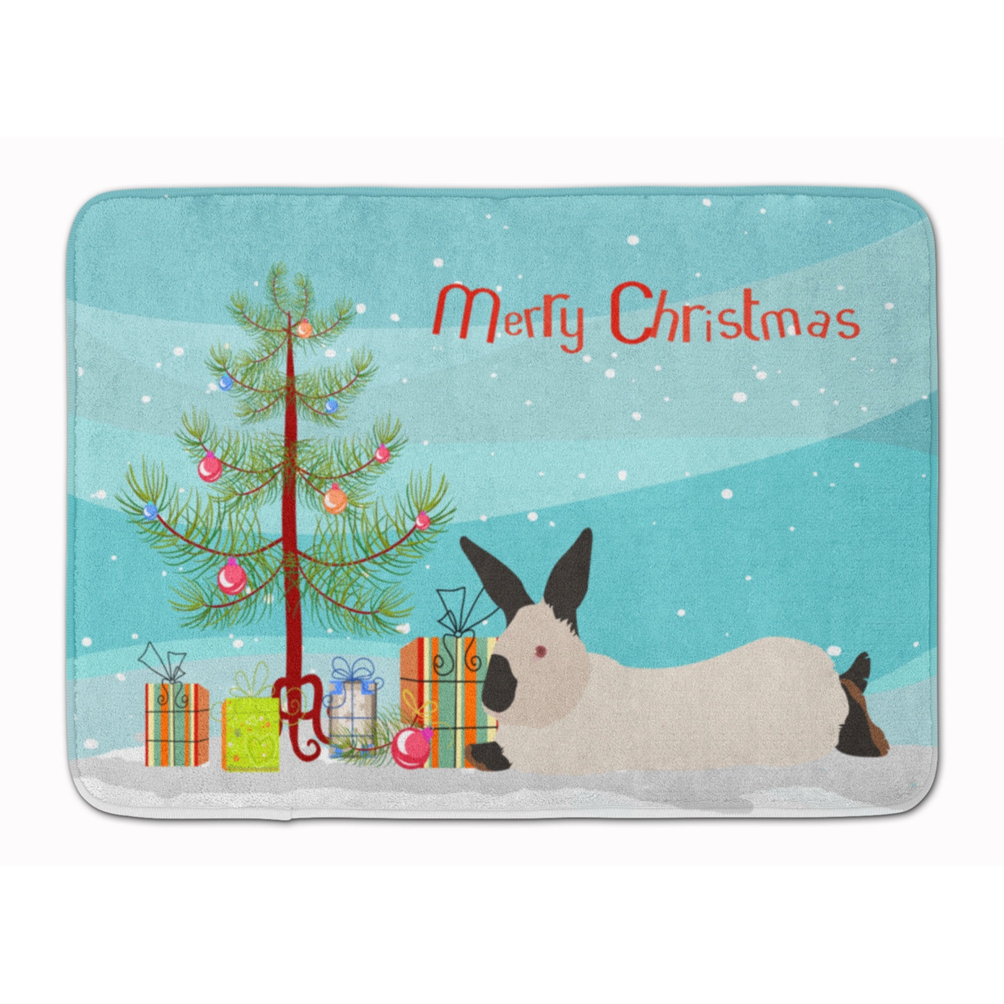 'Caroline'S Treasures California White Rabbit Christmas Floor Mat, 19'''' X 27'''', Multicolor''