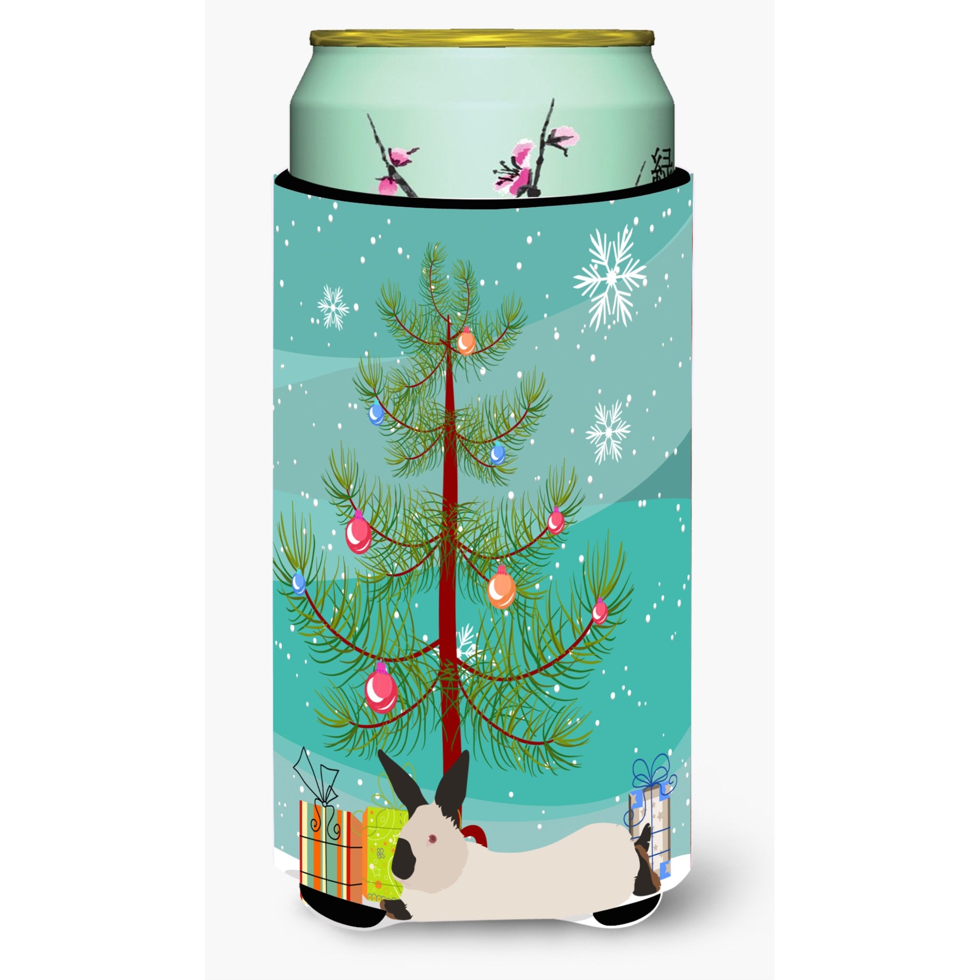 'Caroline'S Treasures California White Rabbit Christmas Decorative Can Hugger, Tall, Multicolor''