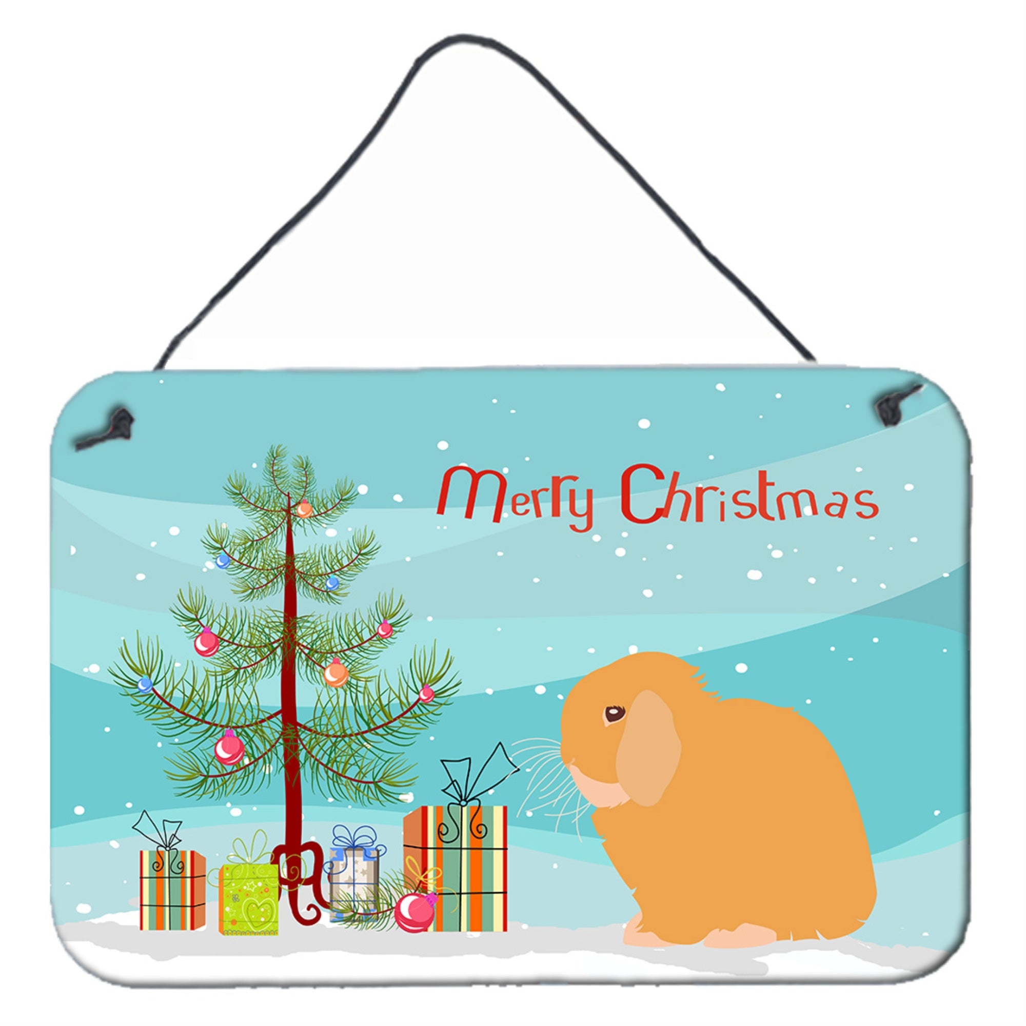 'Caroline'S Treasures Holland Lop Rabbit Christmas Metal Print, 8'''' X 12'''', Multicolor''