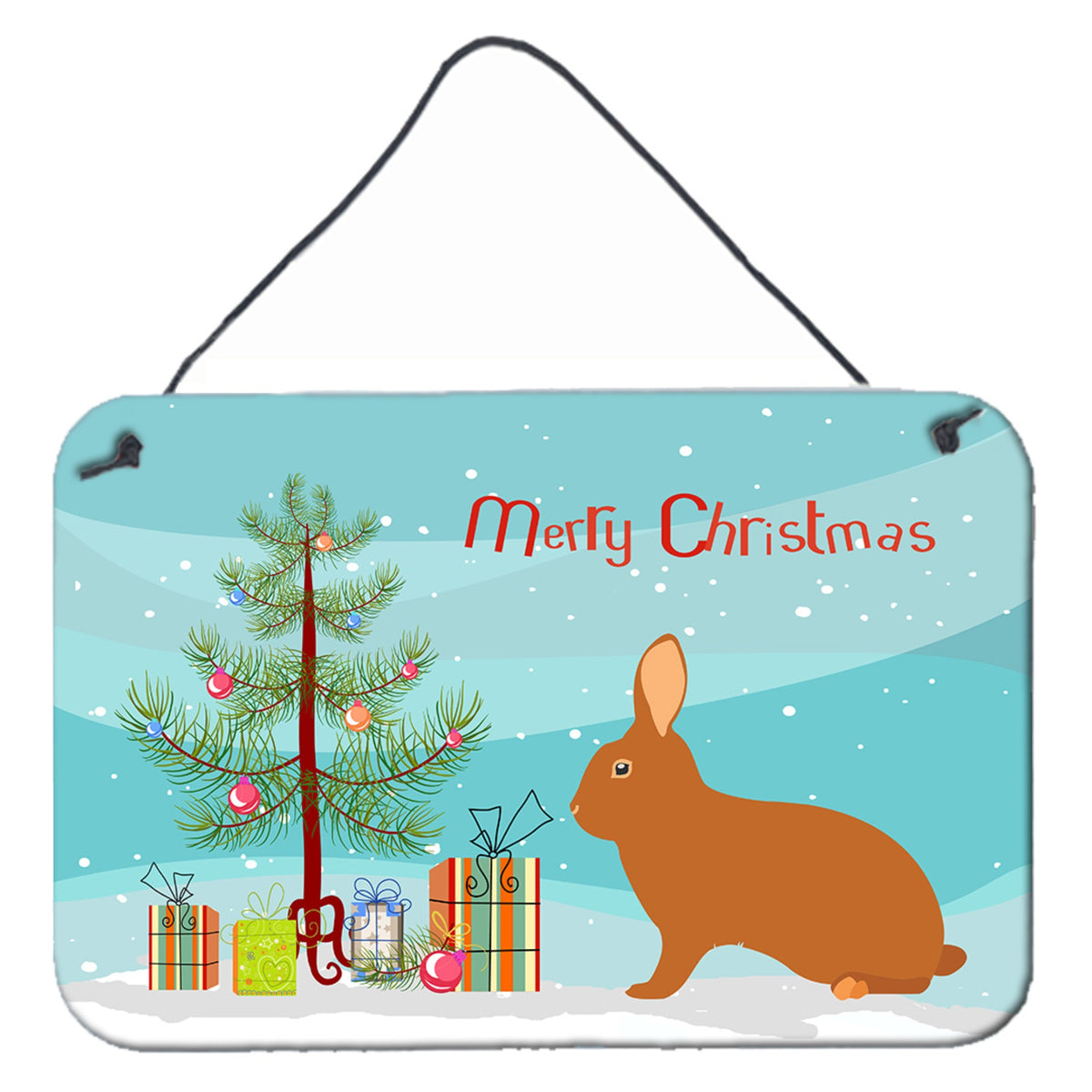 'Caroline'S Treasures Rex Rabbit Christmas Metal Print, 8'''' X 12'''', Multicolor''