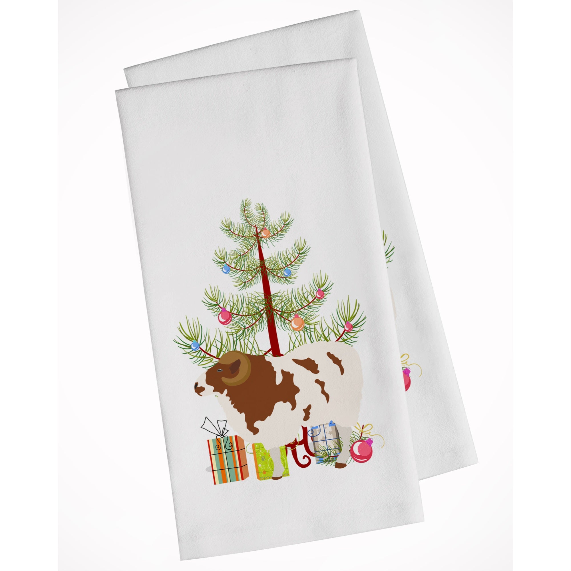 Jacob Sheep Christmas White Kitchen Towel Set Of 2