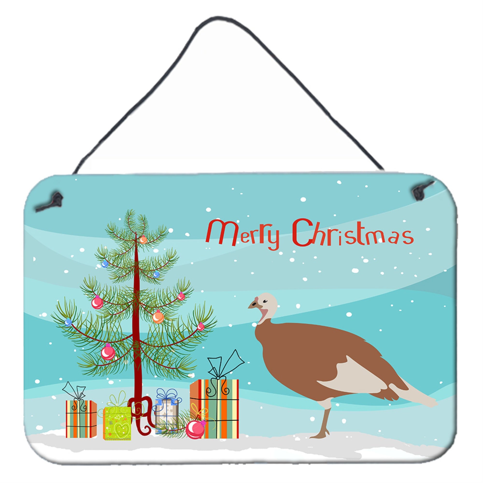 'Caroline'S Treasures Jersey Buff Turkey Hen Christmas Metal Print, 8'''' X 12'''', Multicolor''