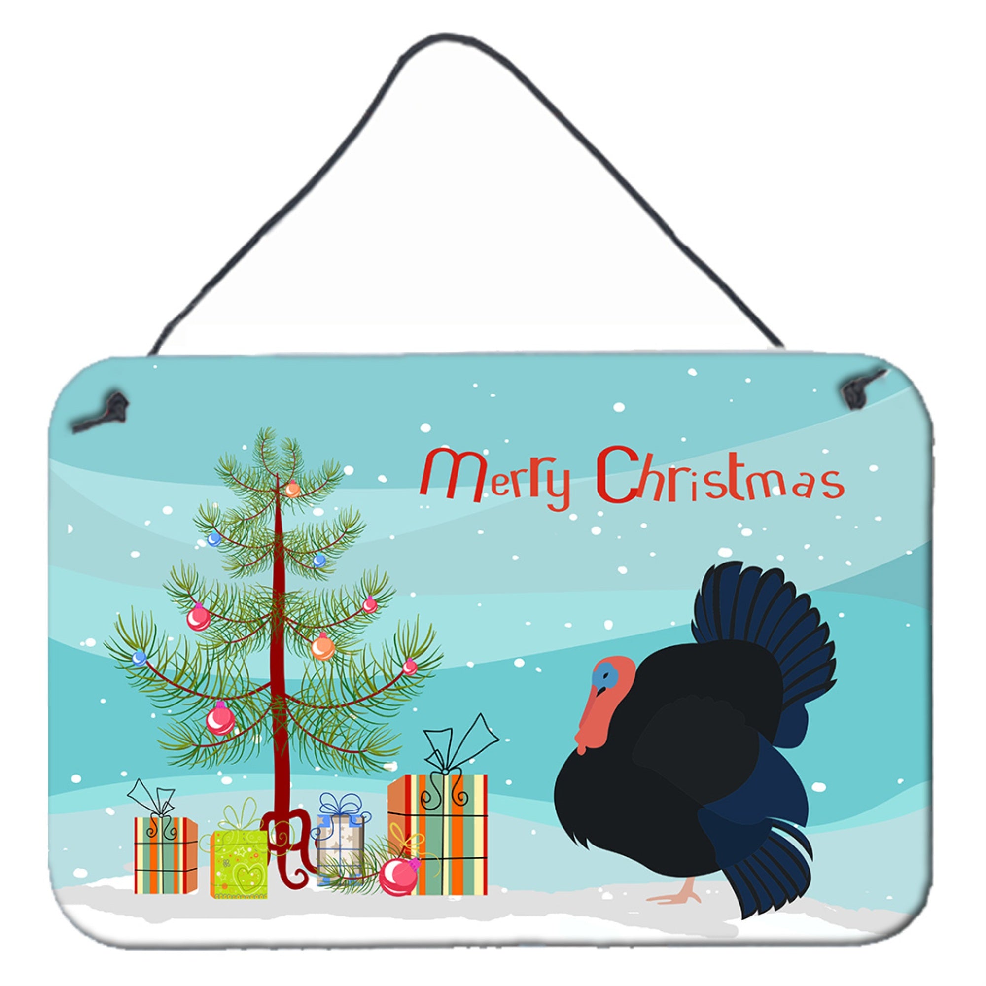 'Caroline'S Treasures Norfolk Black Turkey Christmas Metal Print, 8'''' X 12'''', Multicolor''