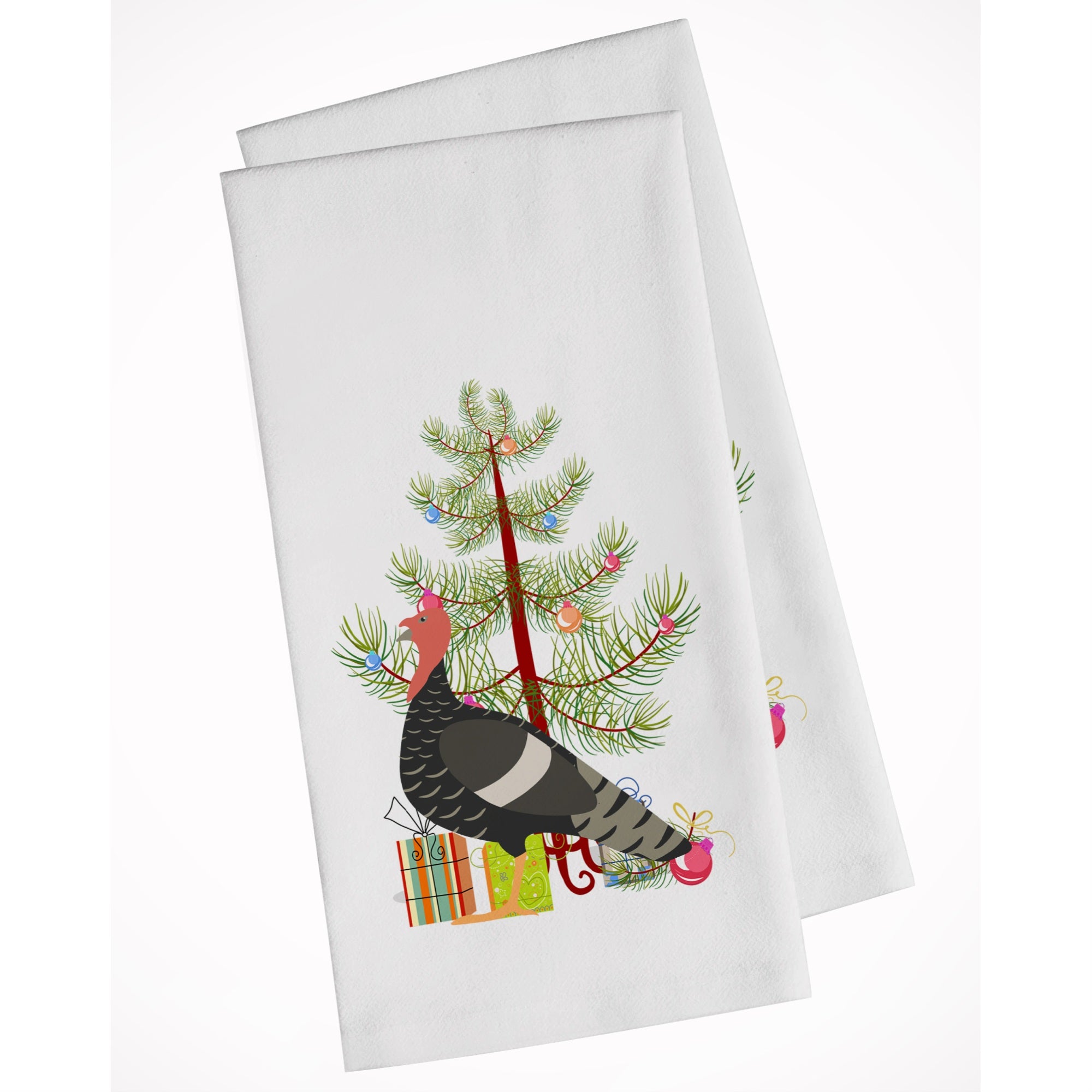 Marragansett Turkey Christmas White Kitchen Towel Set Of 2