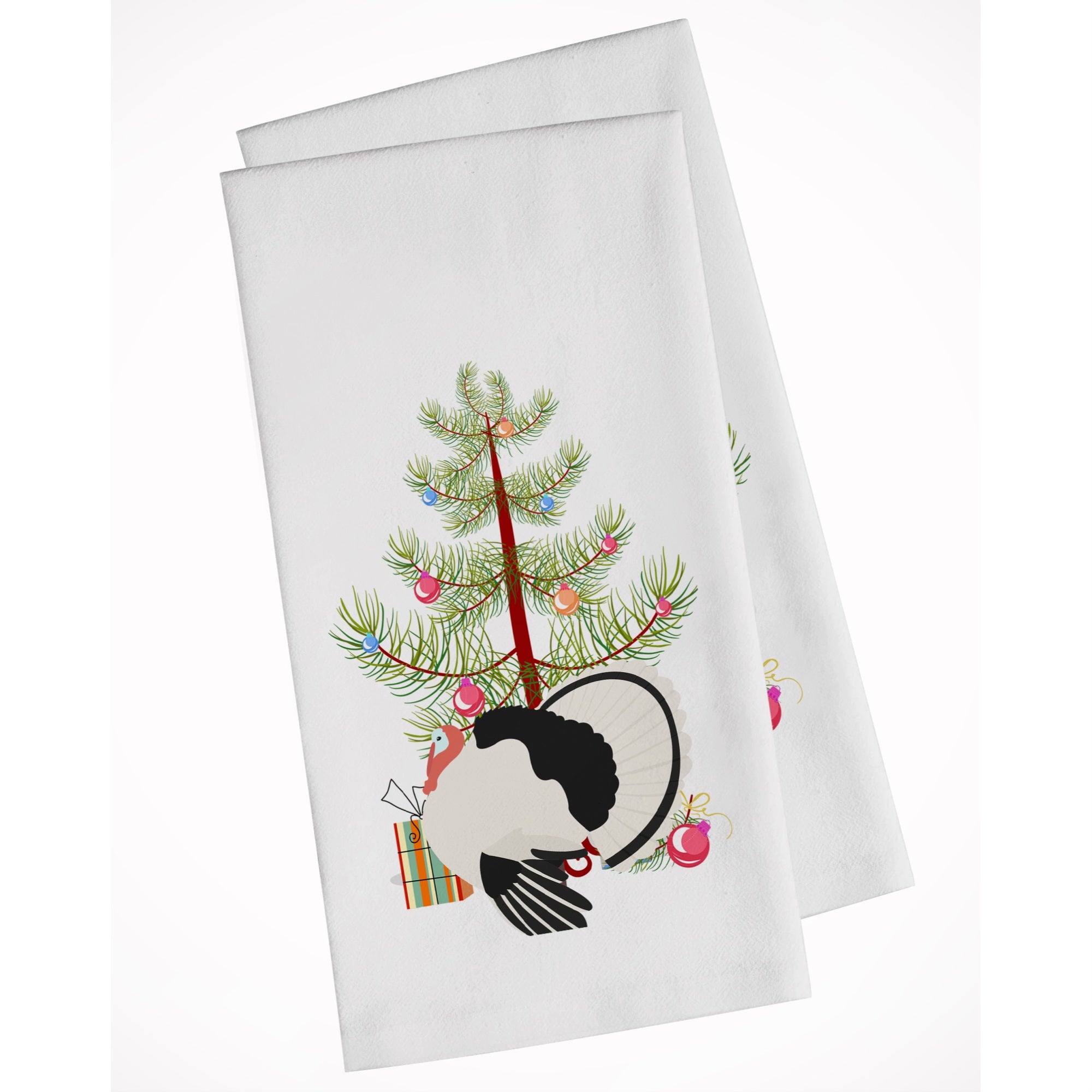 Royal Palm Turkey Christmas White Kitchen Towel Set Of 2