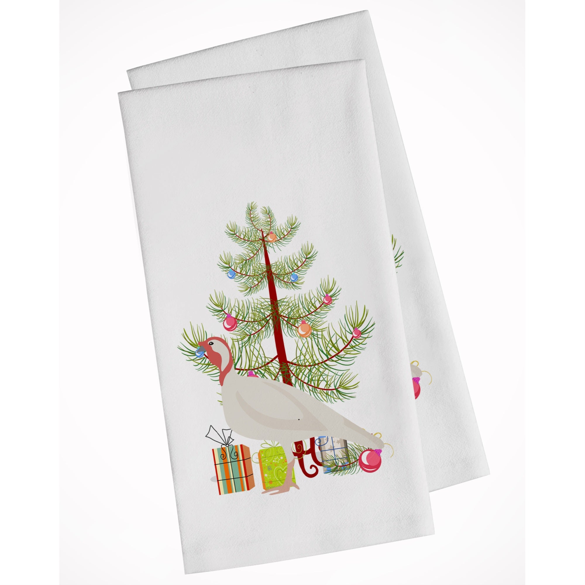 Beltsville Small White Turkey Hen Christmas White Kitchen Towel Set Of 2