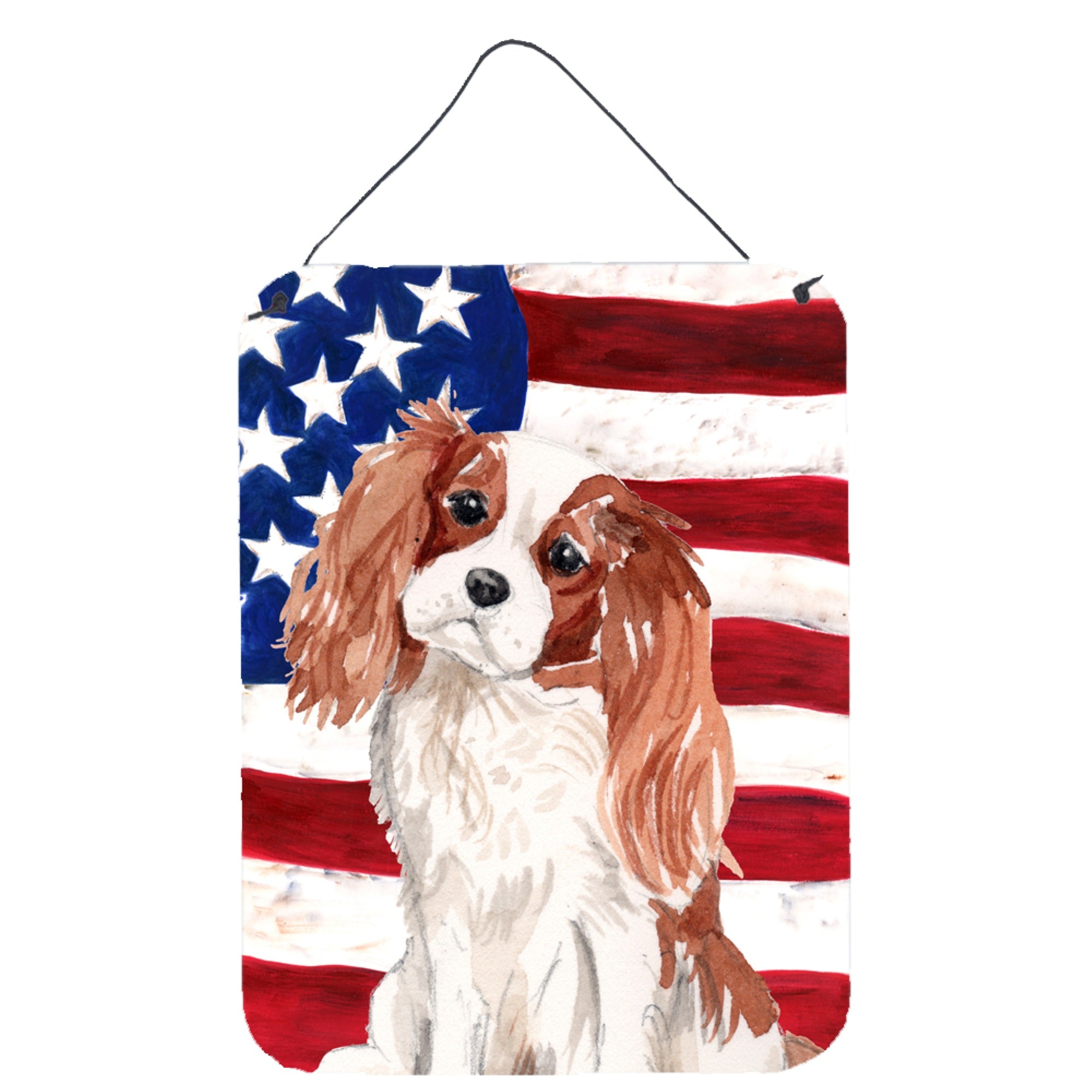 'Caroline'S Treasures Blenheim Cavalier Spaniel Patriotic Metal Print, 16'''' X 12'''', Multicolor''