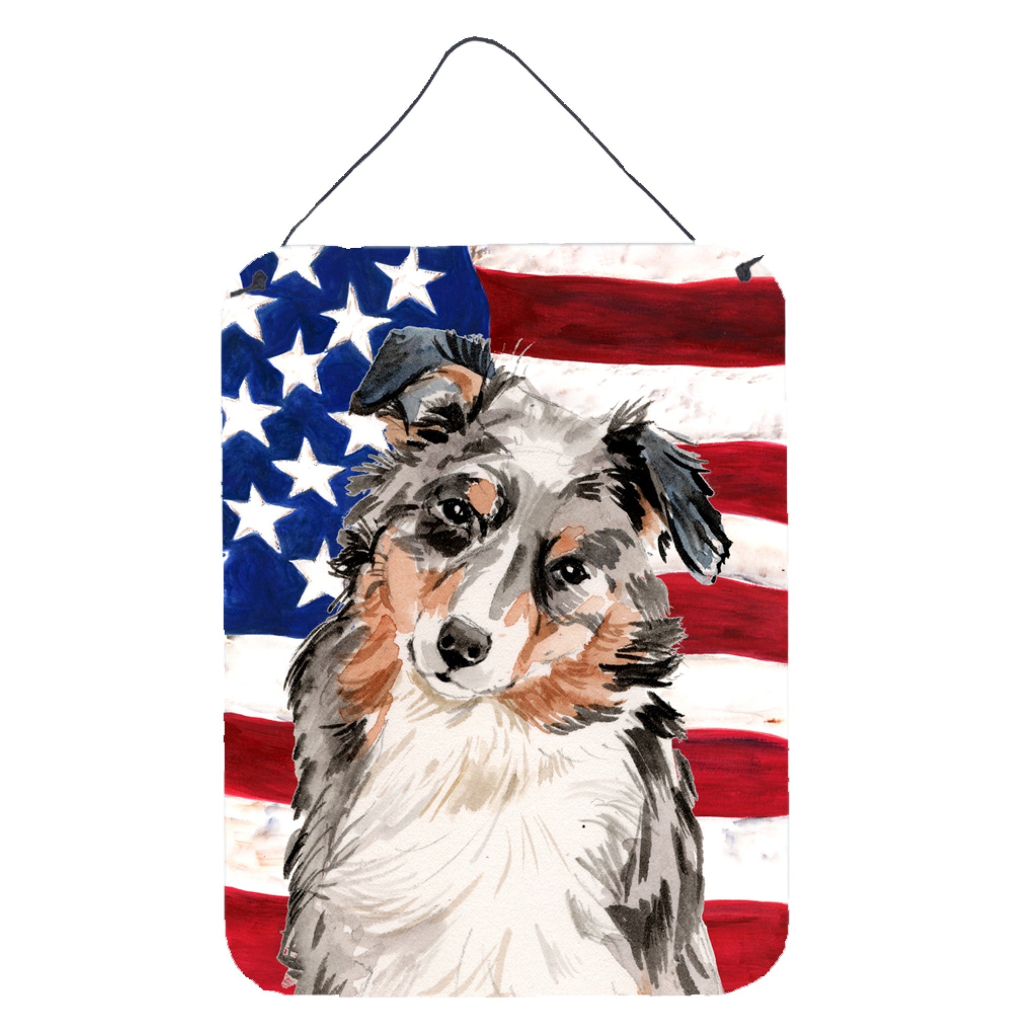 'Caroline'S Treasures Australian Shepherd Patriotic Metal Print, 16'''' X 12'''', Multicolor''