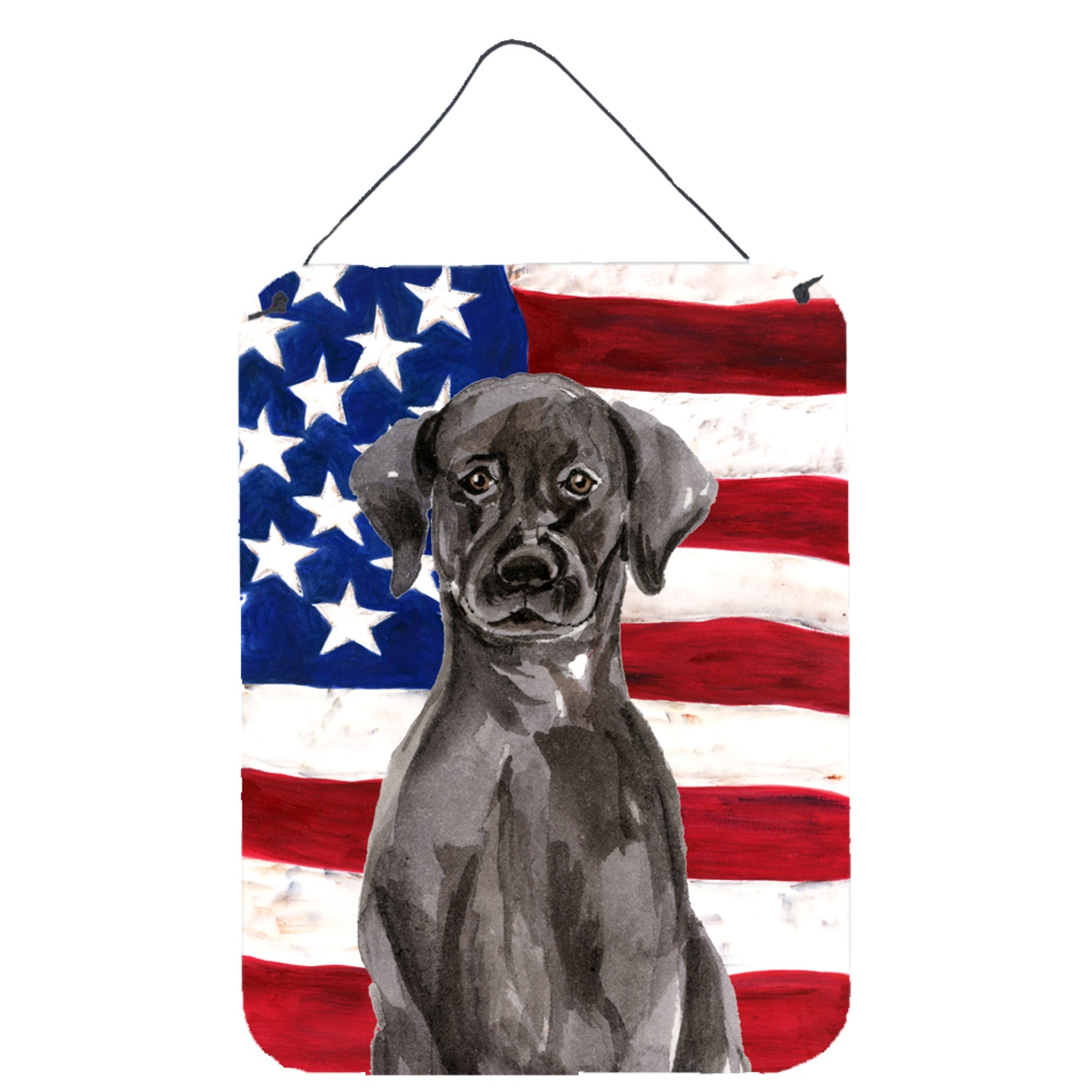 'Caroline'S Treasures Black Labrador Patriotic Metal Print, 16'''' X 12'''', Multicolor''