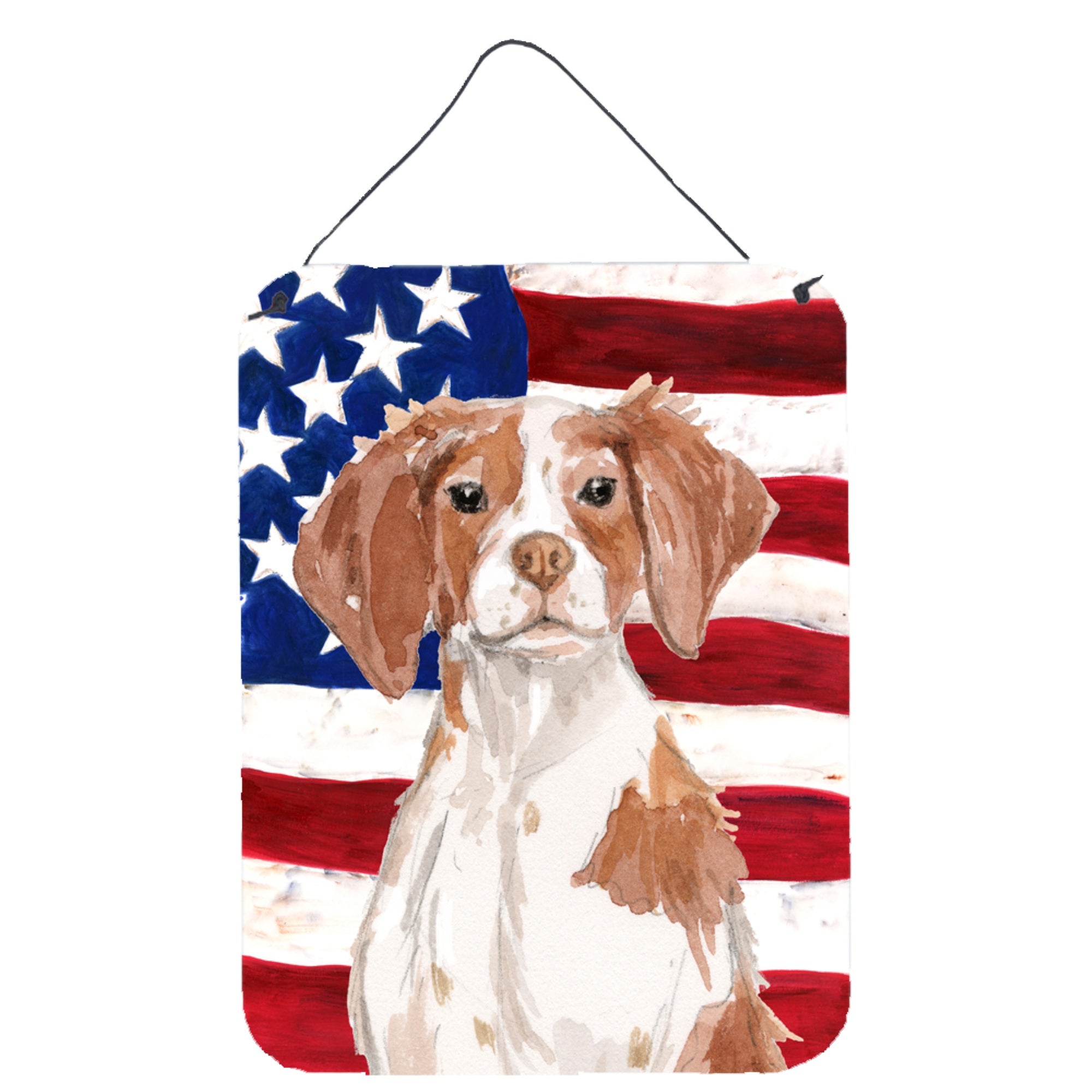 'Caroline'S Treasures Brittany Spaniel Patriotic Metal Print, 16'''' X 12'''', Multicolor''