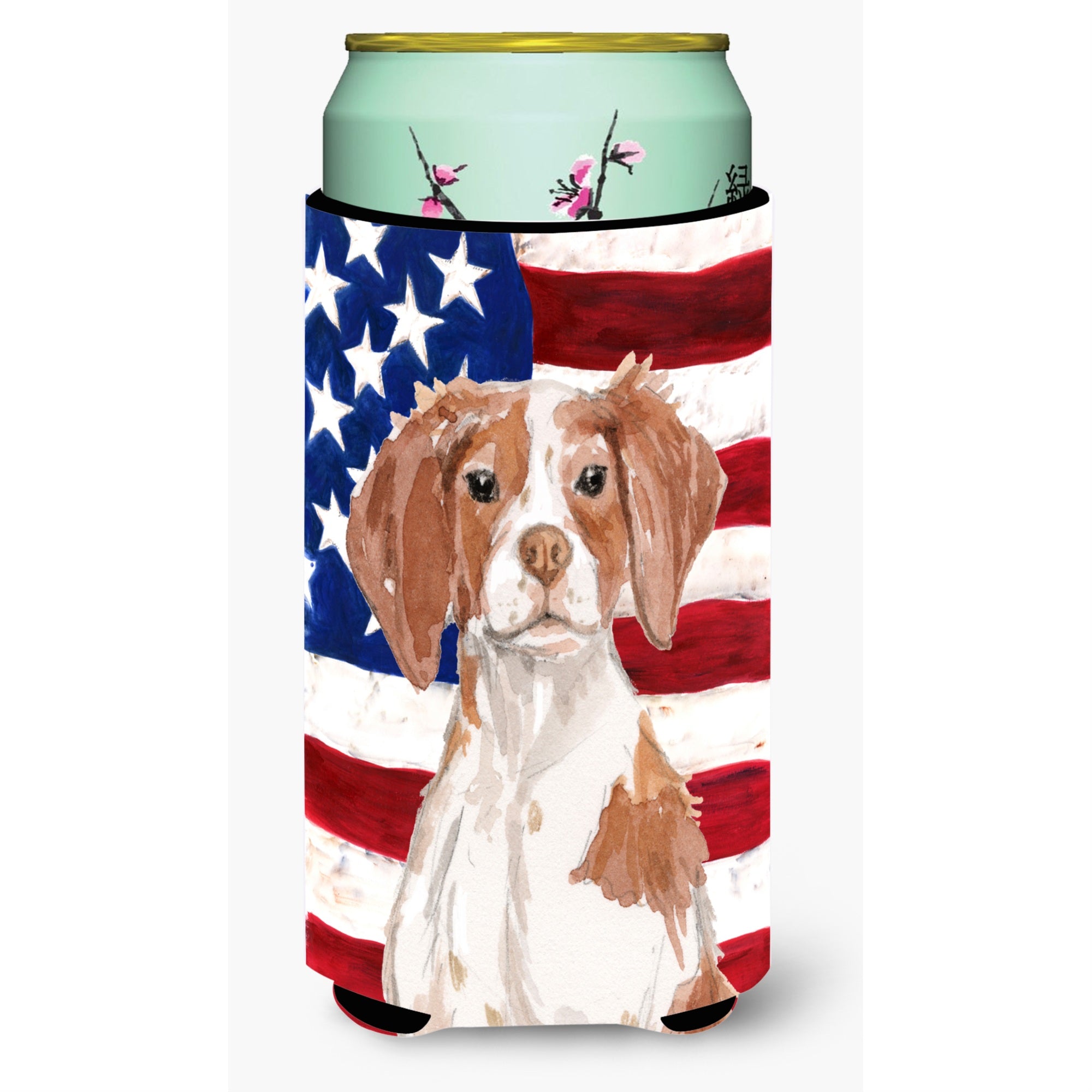 'Caroline'S Treasures Brittany Spaniel Patriotic Decorative Can Hugger, Tall, Multicolor''