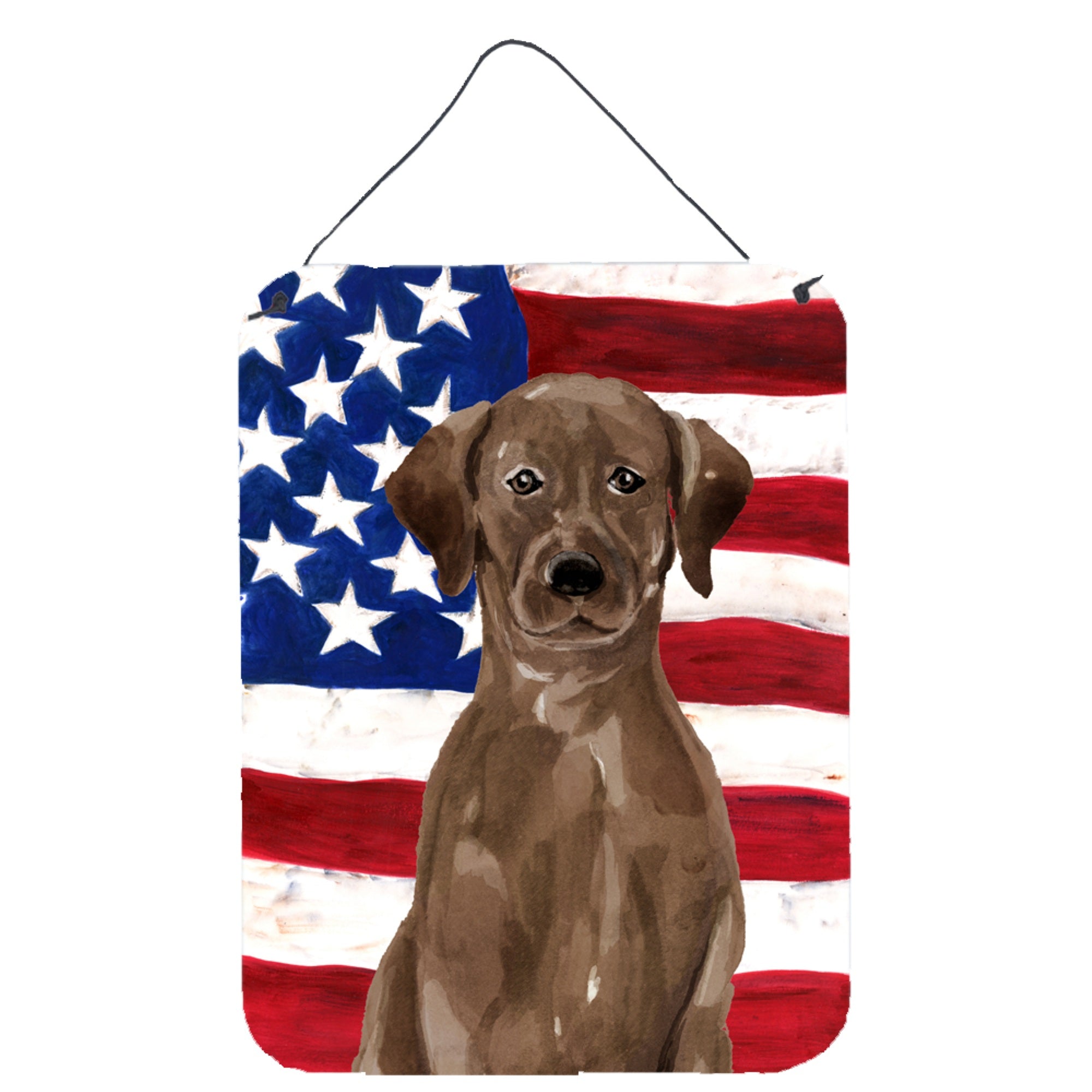 'Caroline'S Treasures Chocolate Labrador Patriotic Metal Print, 16'''' X 12'''', Multicolor''